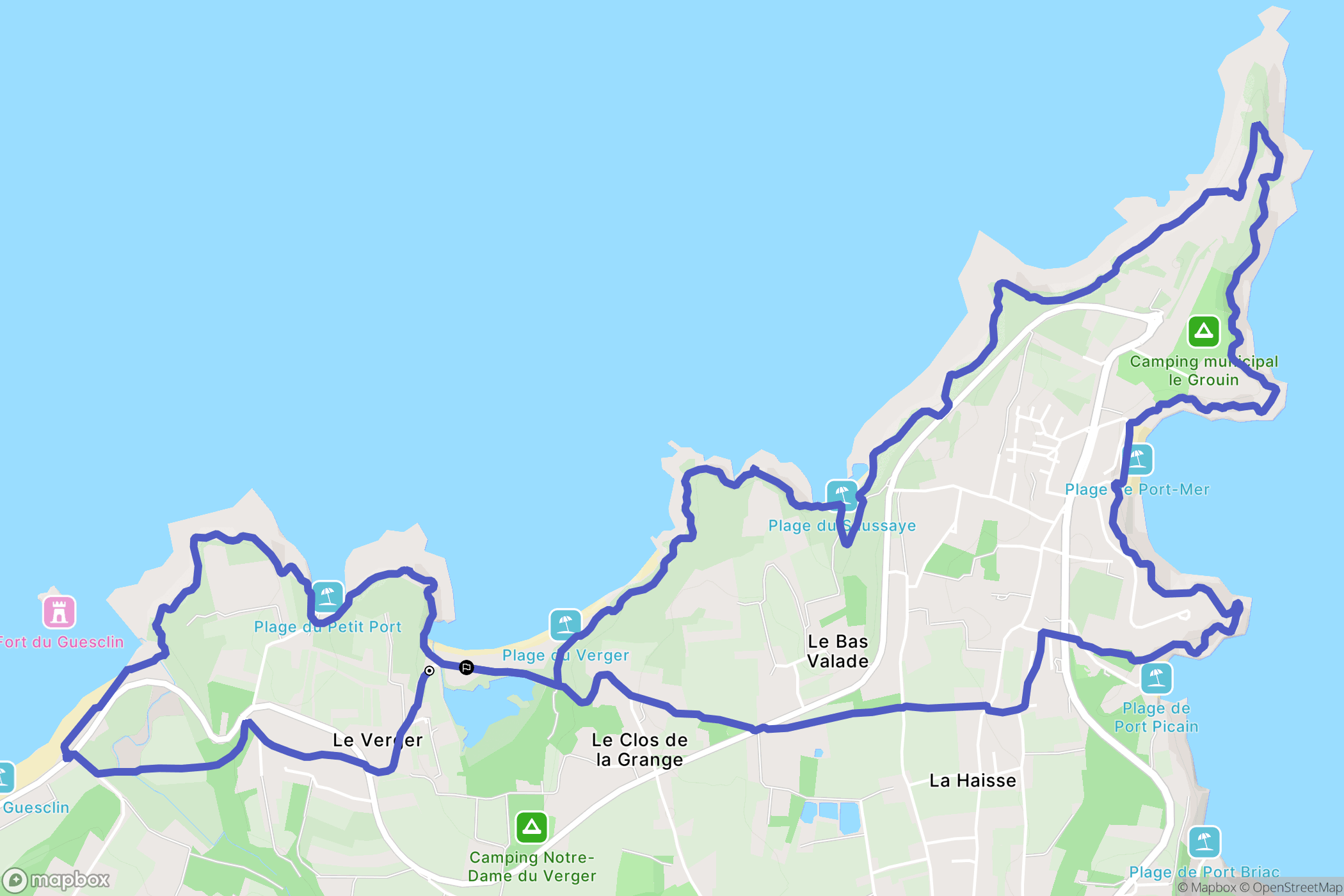 Cancale : carte du parcours de randonnée - France