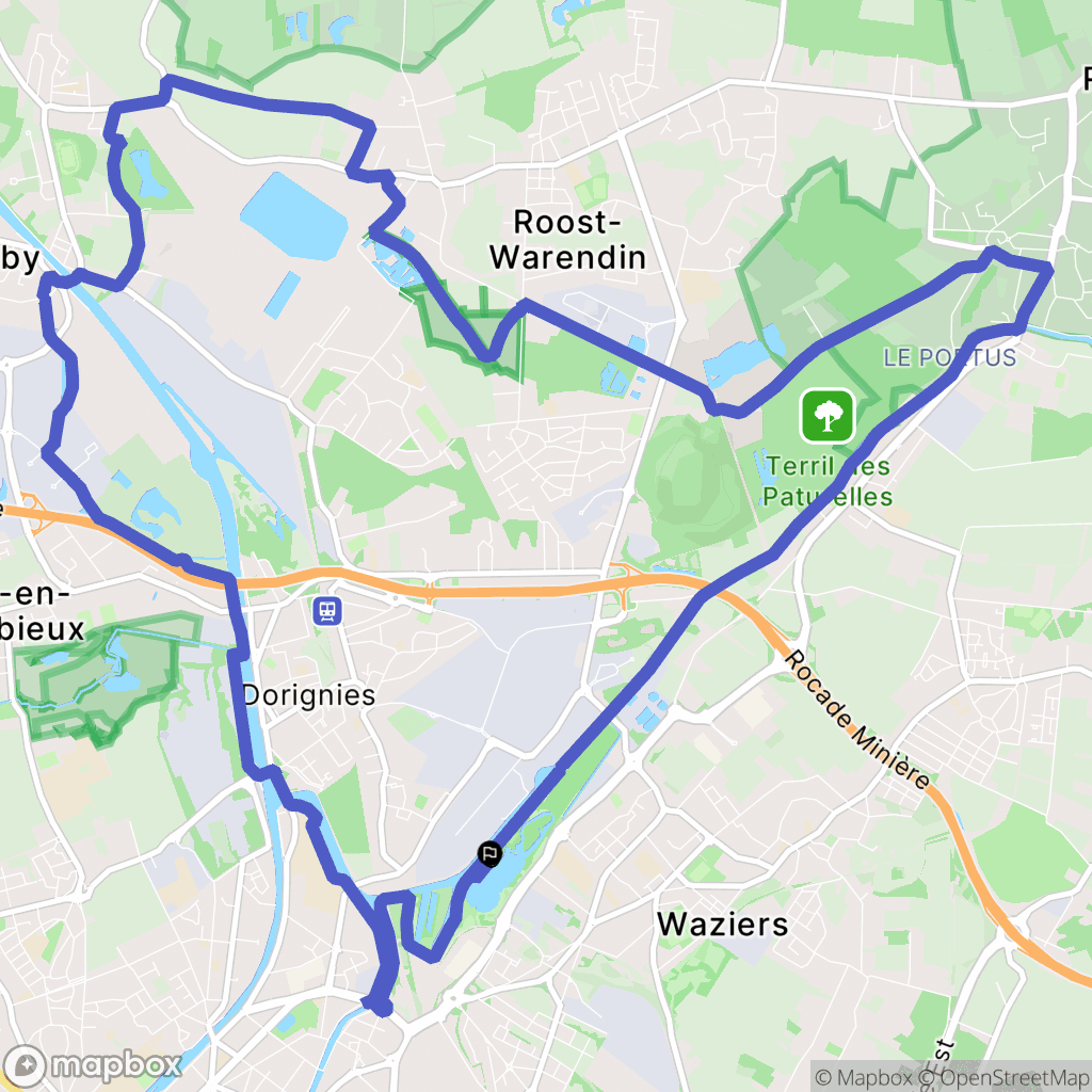 Douai : carte du parcours de randonnée - France
