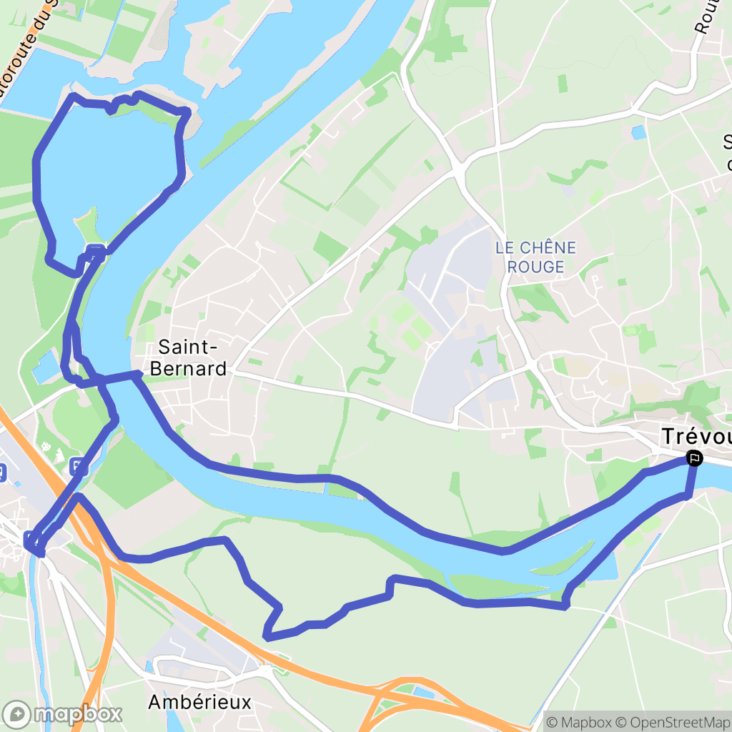 Trévoux : carte du parcours de randonnée - France
