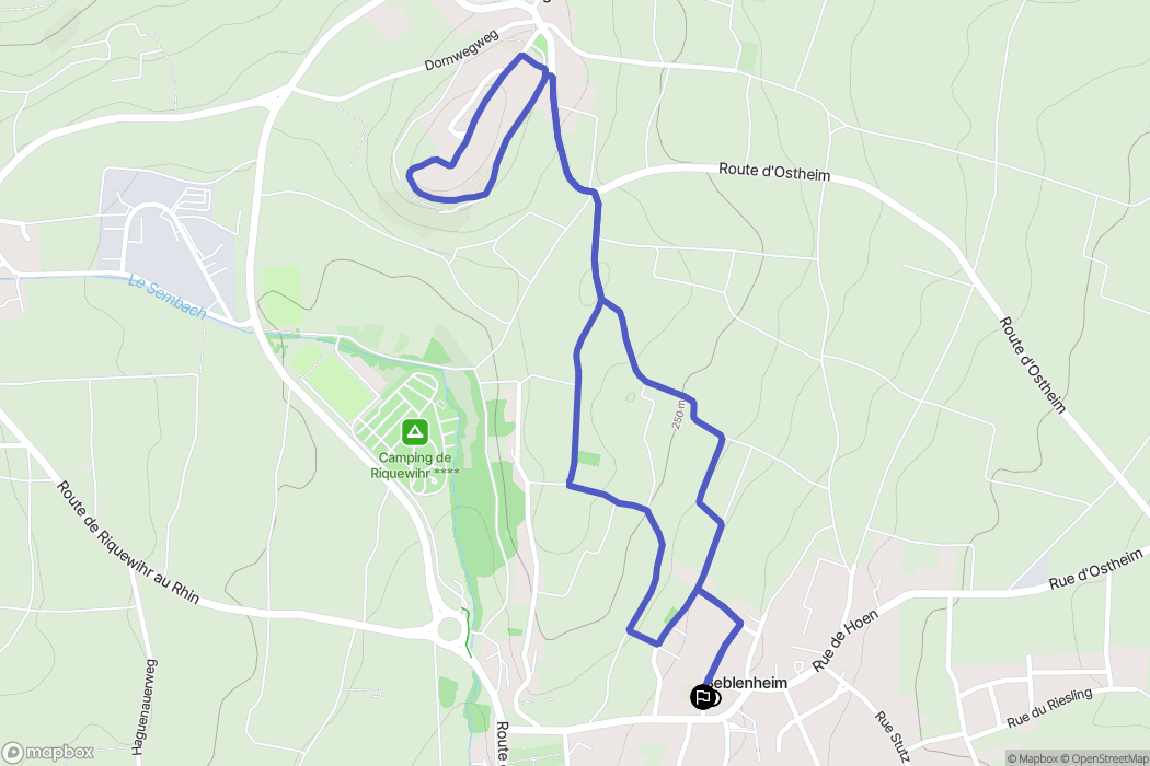 Beblenheim : carte du parcours de randonnée - France