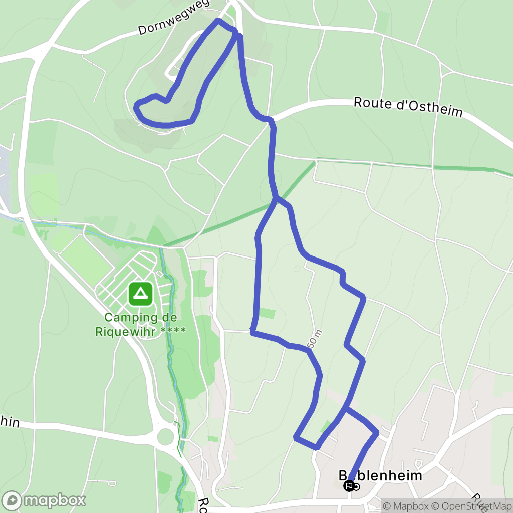 Beblenheim : carte du parcours de randonnée - France