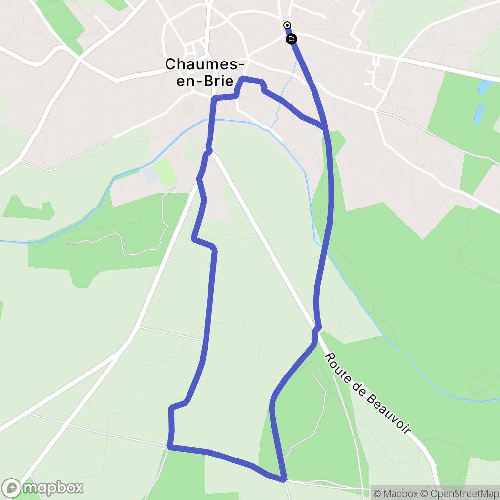 Chaumes-en-Brie : carte du parcours de randonnée - France