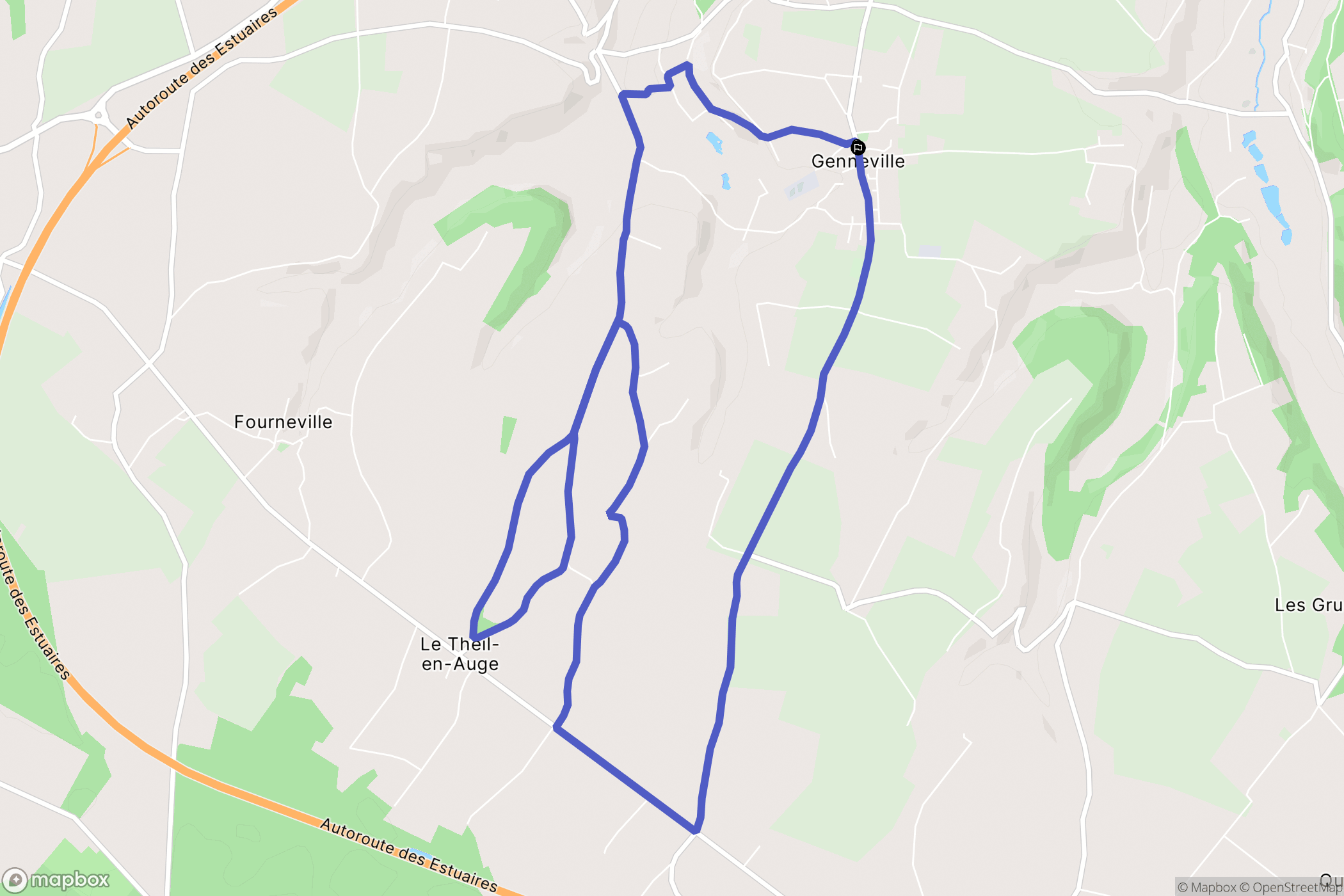 Genneville : carte du parcours de randonnée - France