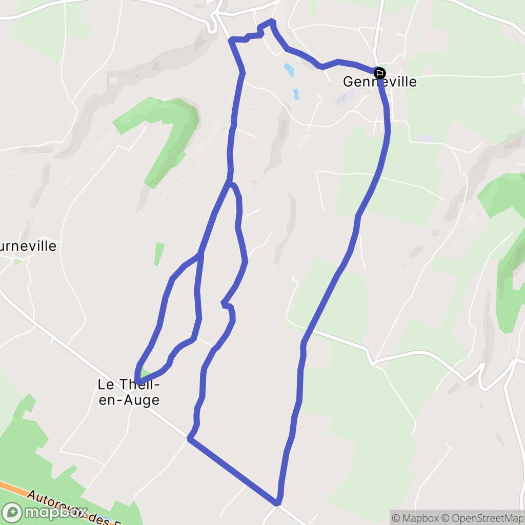 Genneville : carte du parcours de randonnée - France