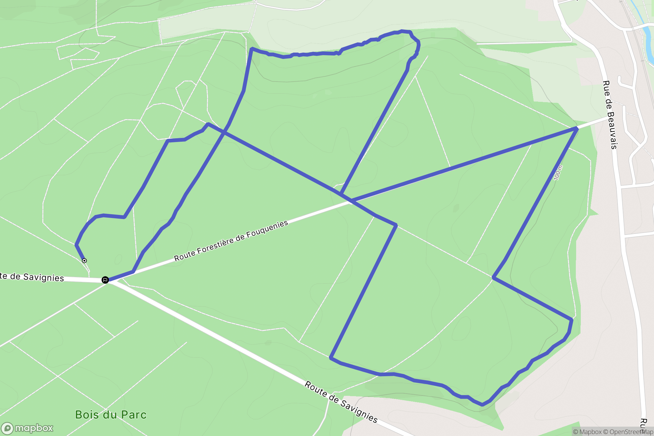 Fouquenies : carte du parcours de randonnée - France