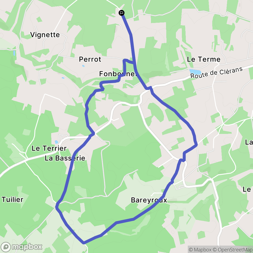 Pressignac-Vicq : carte du parcours de randonnée - France