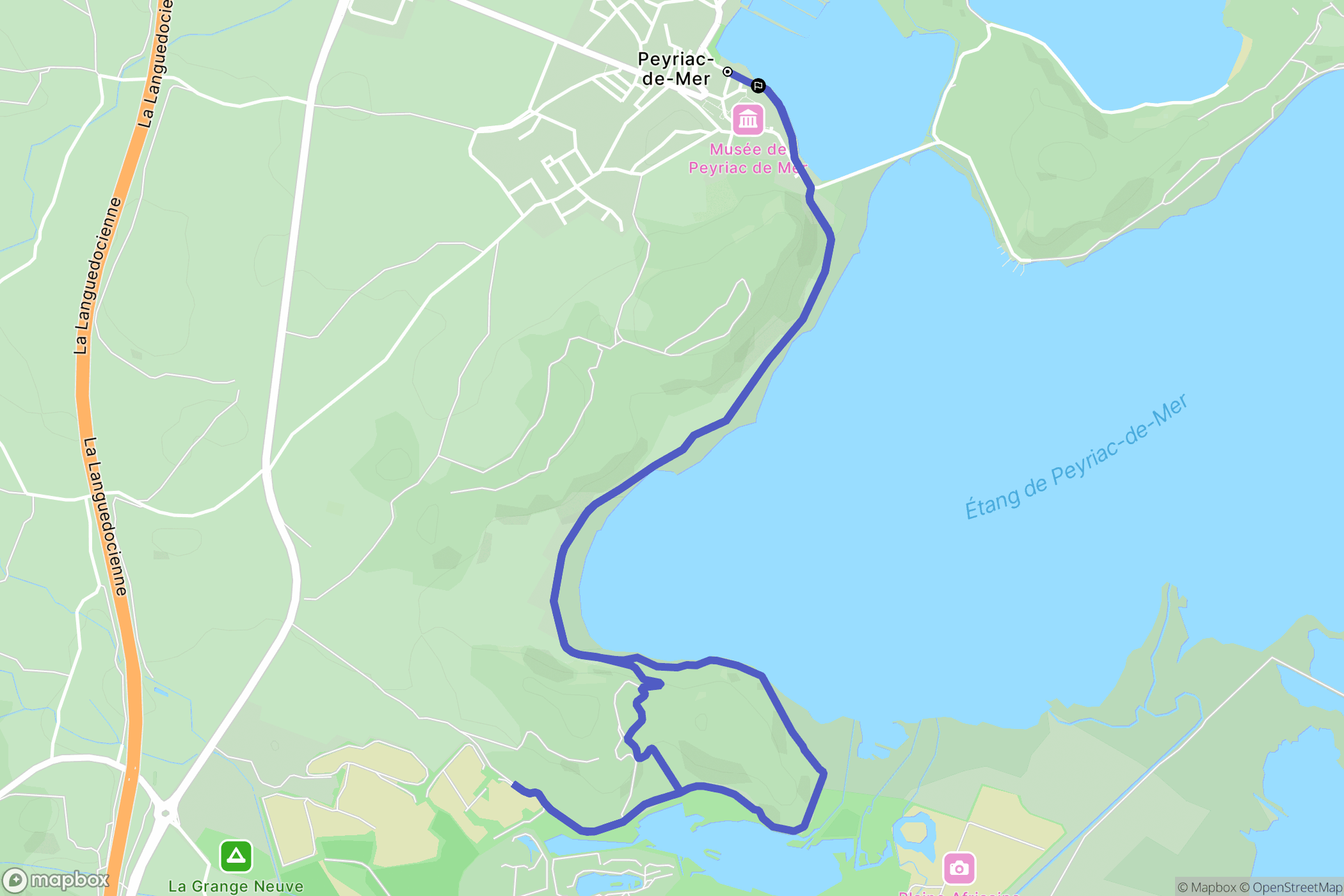 Peyriac-de-Mer : carte du parcours de randonnée - France