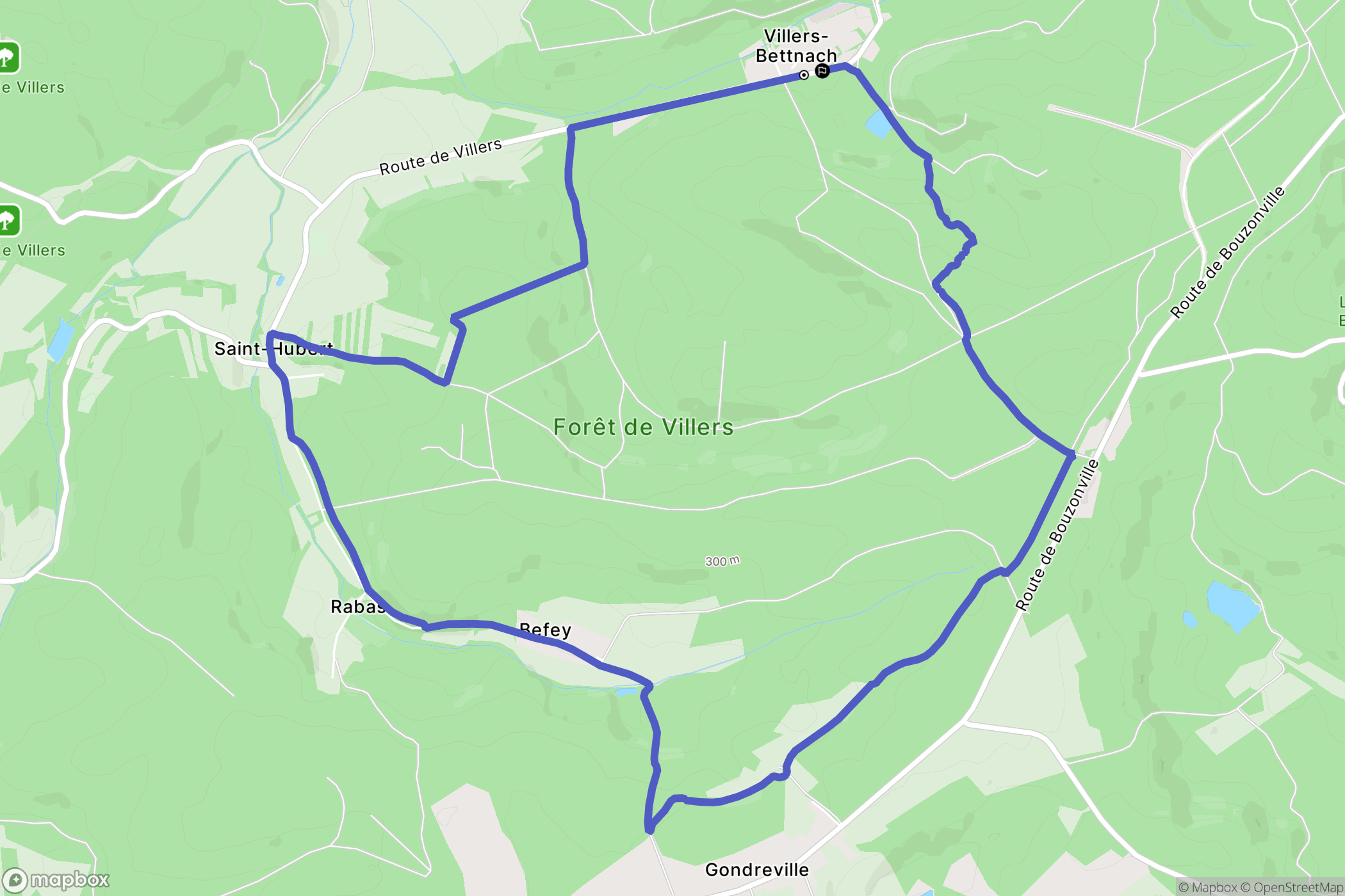 Saint-Hubert : carte du parcours de randonnée - France