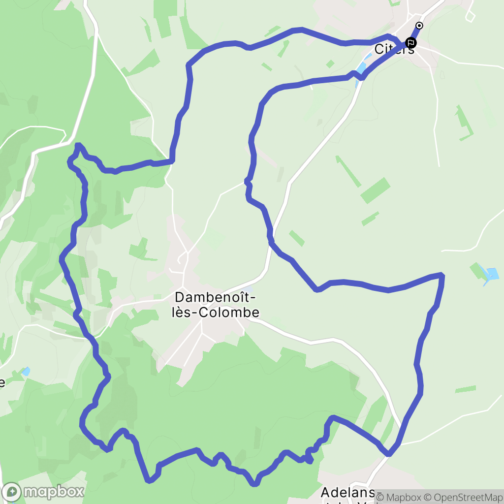 Citers : carte du parcours de randonnée - France