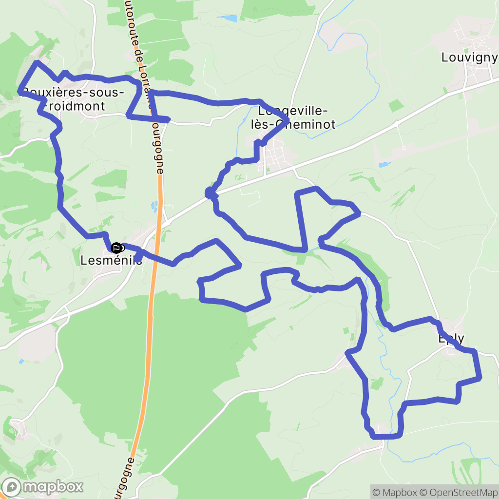 Lesménils : carte du parcours de randonnée - France