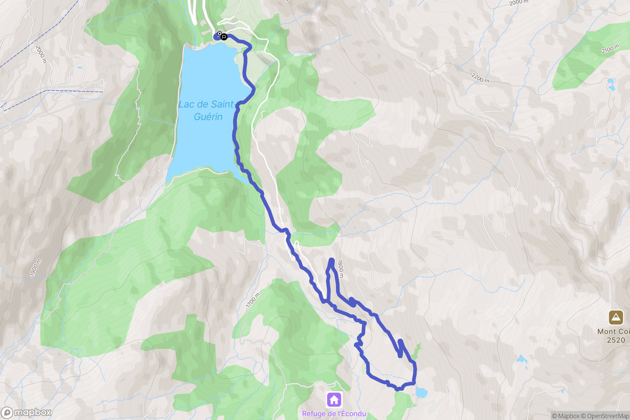 Beaufort : carte du parcours de randonnée - France