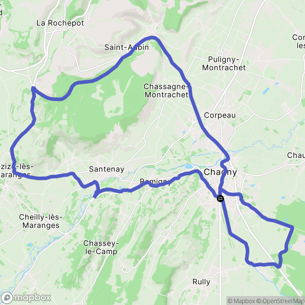 Chagny : carte du parcours de randonnée - France