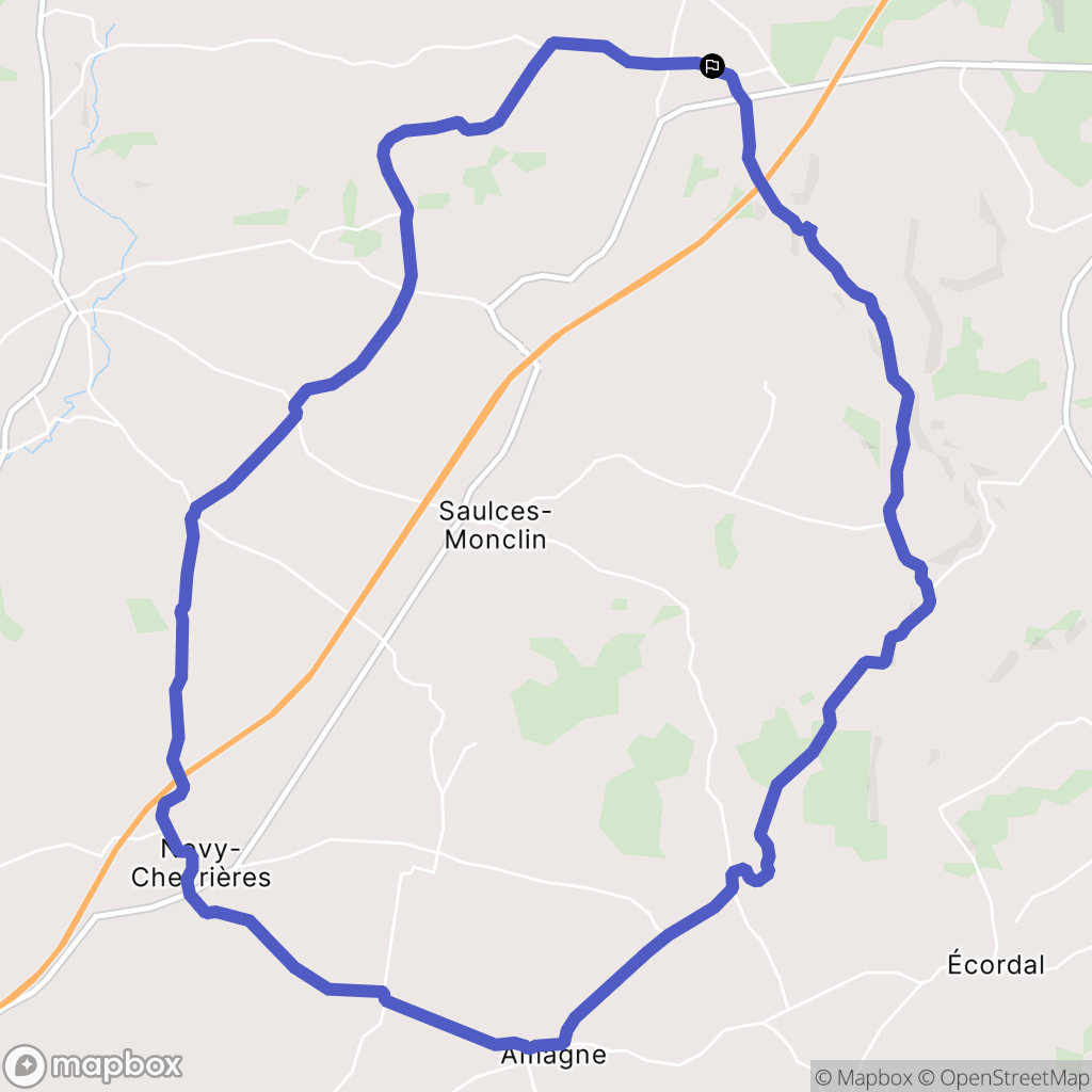 Neuvizy : carte du parcours de randonnée - France