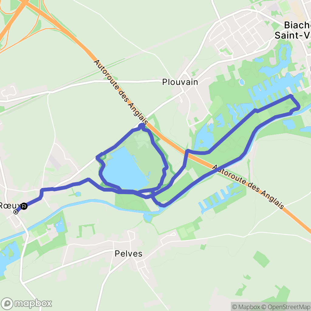 Rœux : carte du parcours de randonnée - France