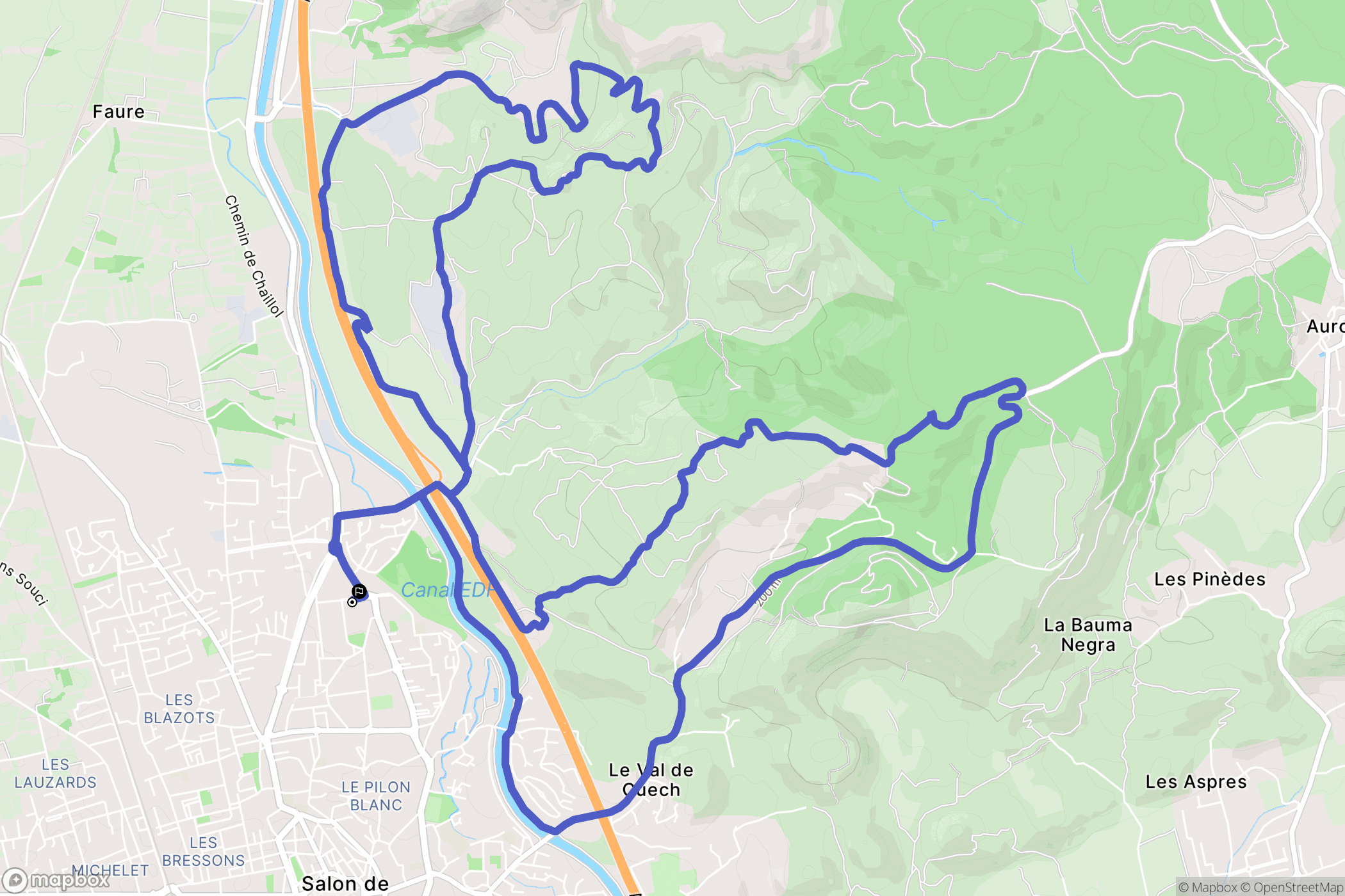Salon-de-Provence : carte du parcours de randonnée - France