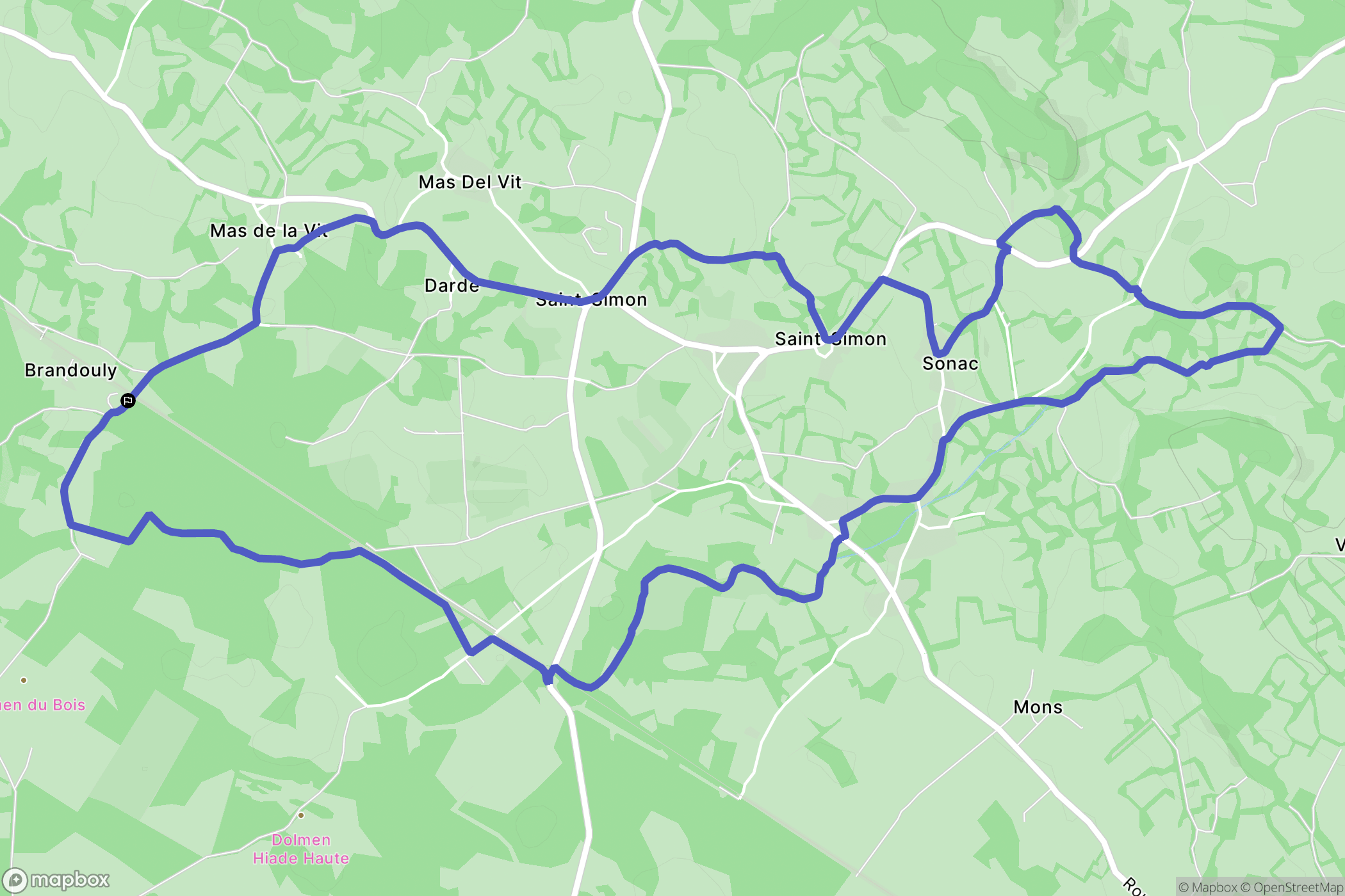 Saint-Simon : carte du parcours de randonnée - France
