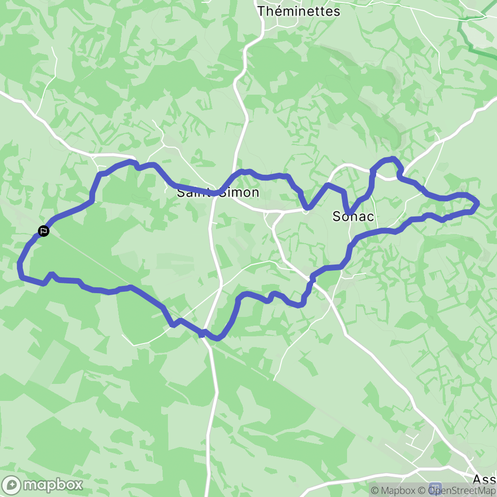 Saint-Simon : carte du parcours de randonnée - France