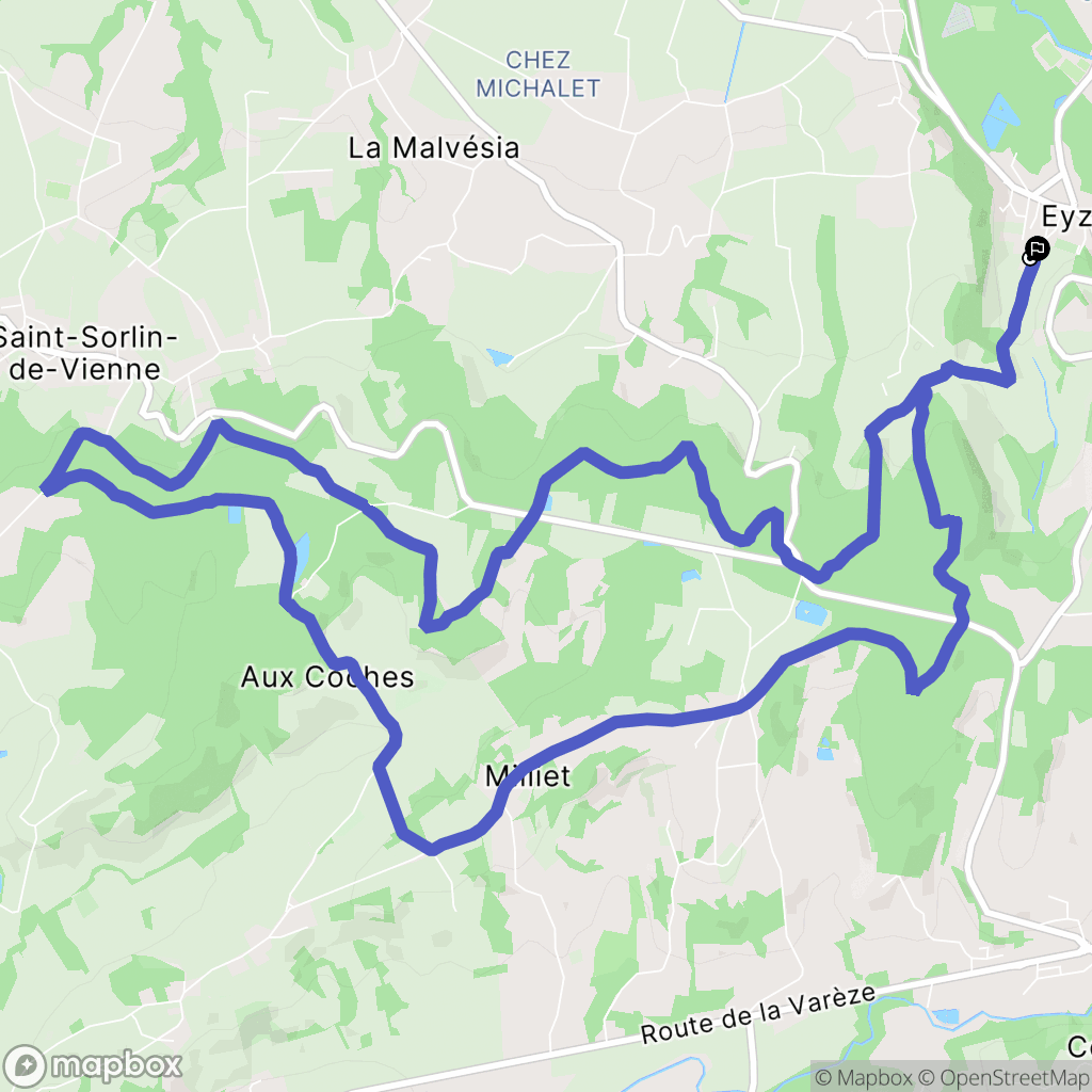 Eyzin-Pinet : carte du parcours de randonnée - France