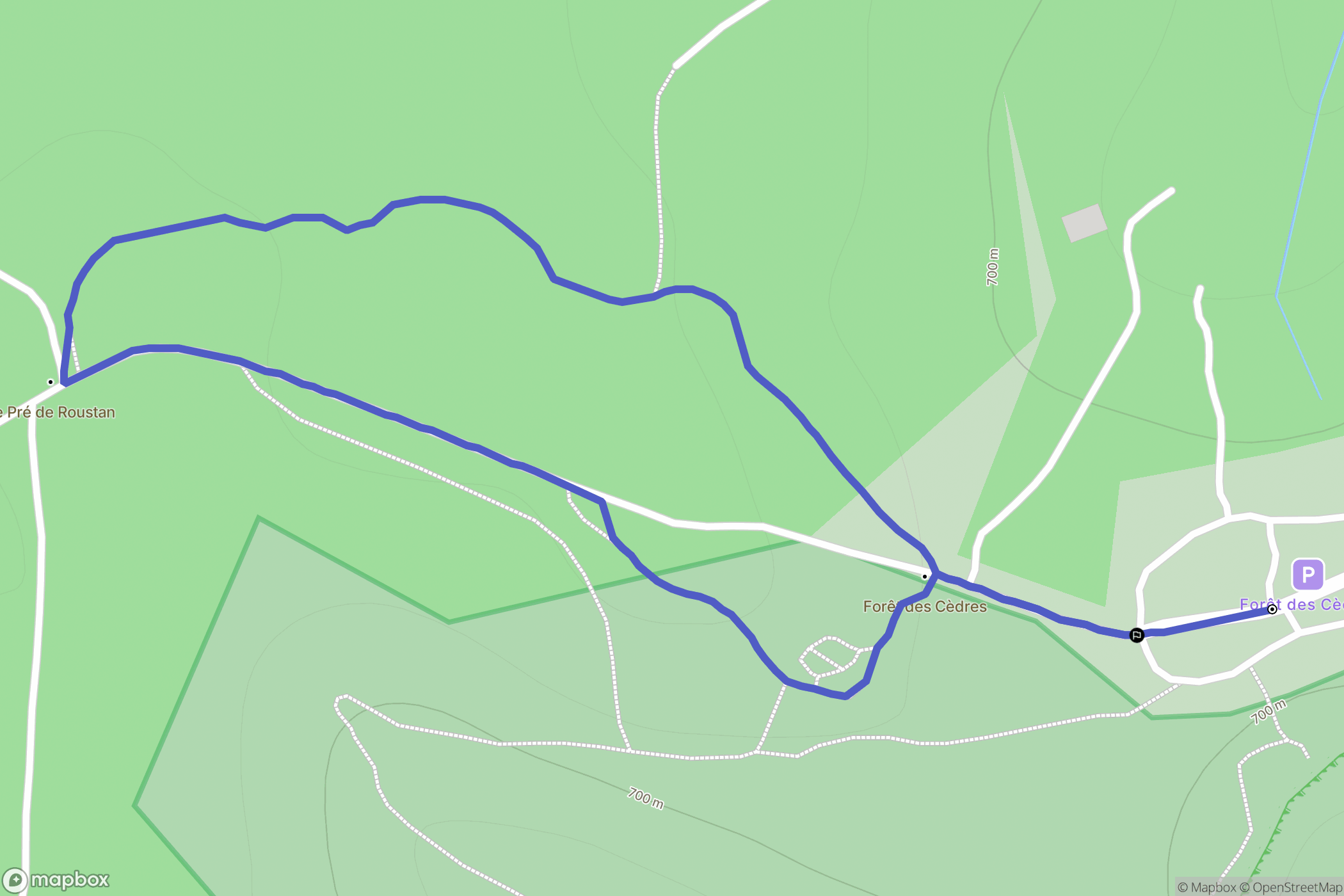 Bonnieux : carte du parcours de randonnée - France