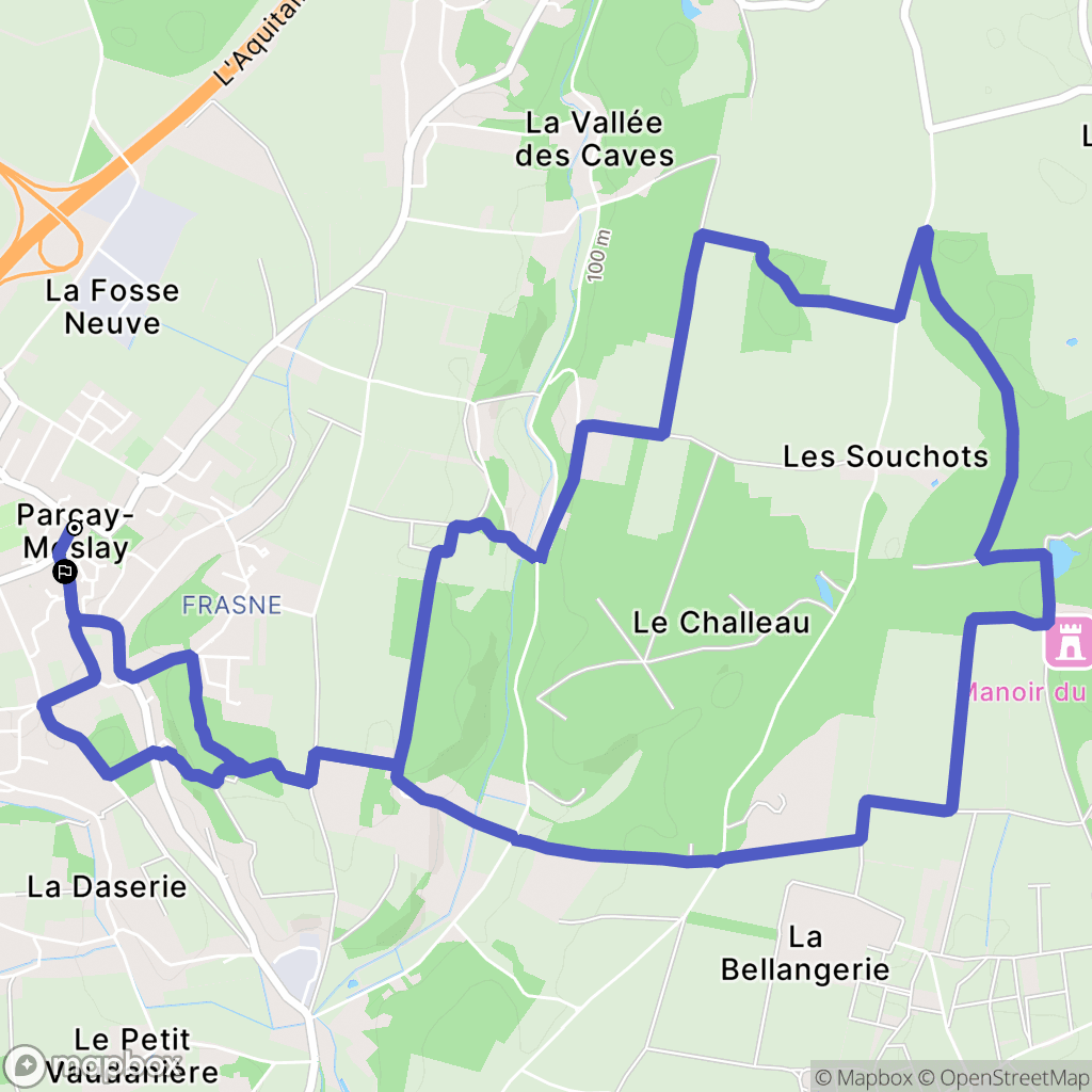 Parçay-Meslay : carte du parcours de randonnée - France