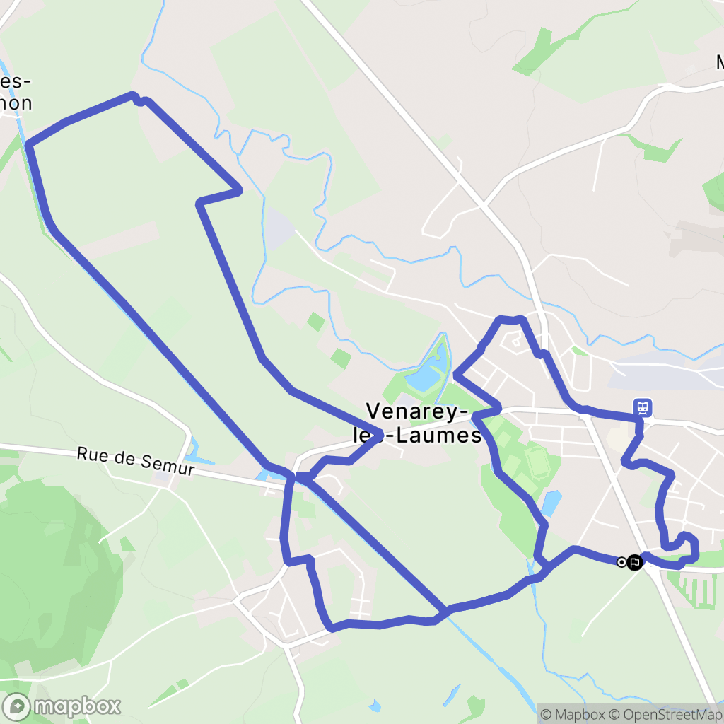 Venarey-les-Laumes : carte du parcours de randonnée - France