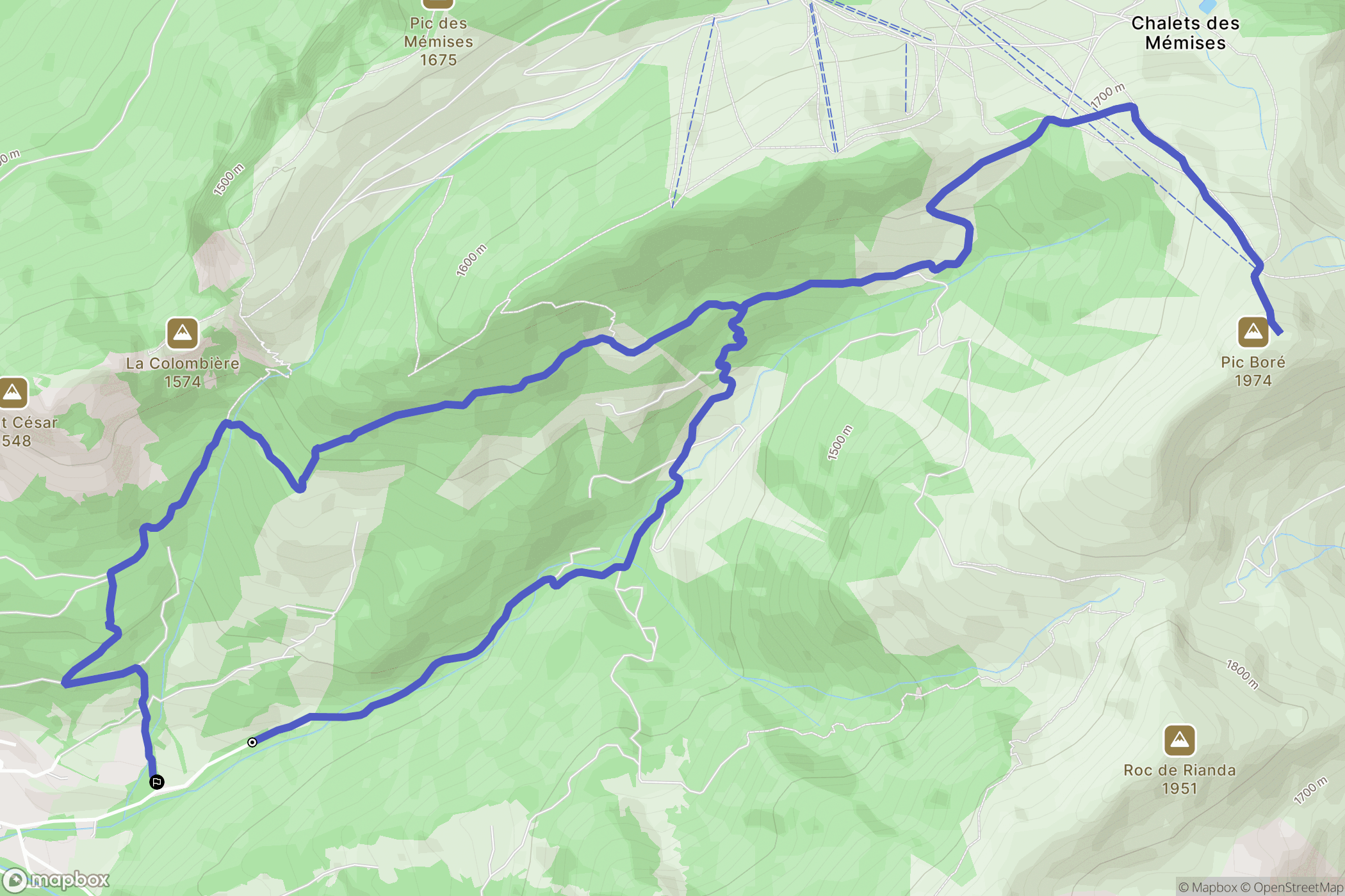Bernex : carte du parcours de randonnée - France