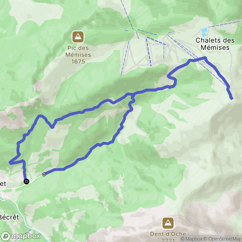 Bernex : carte du parcours de randonnée - France