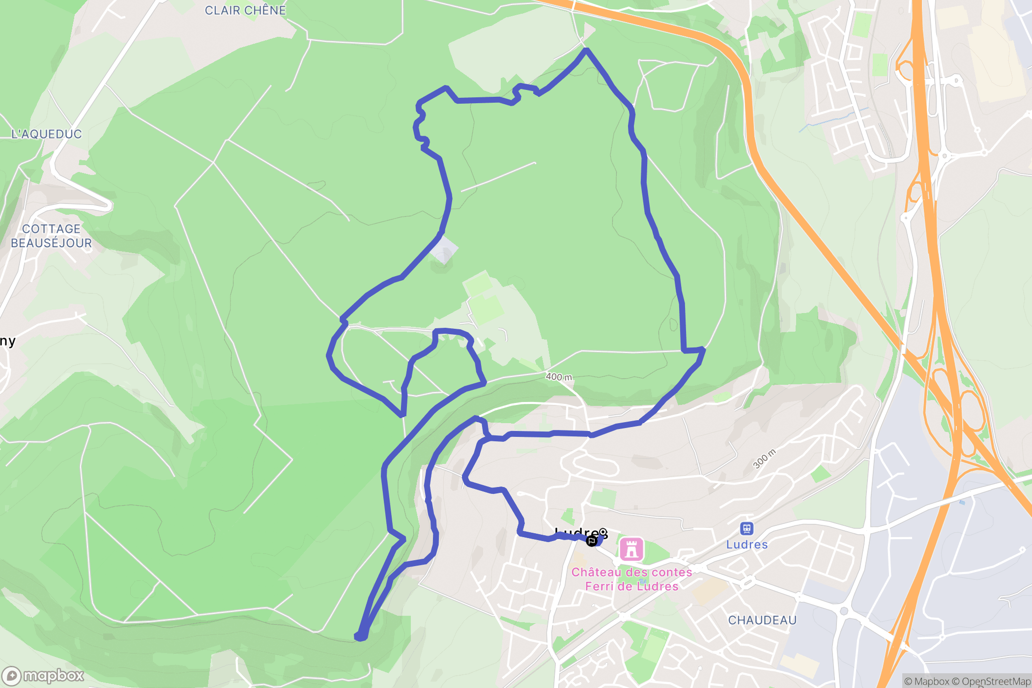 Ludres : carte du parcours de randonnée - France