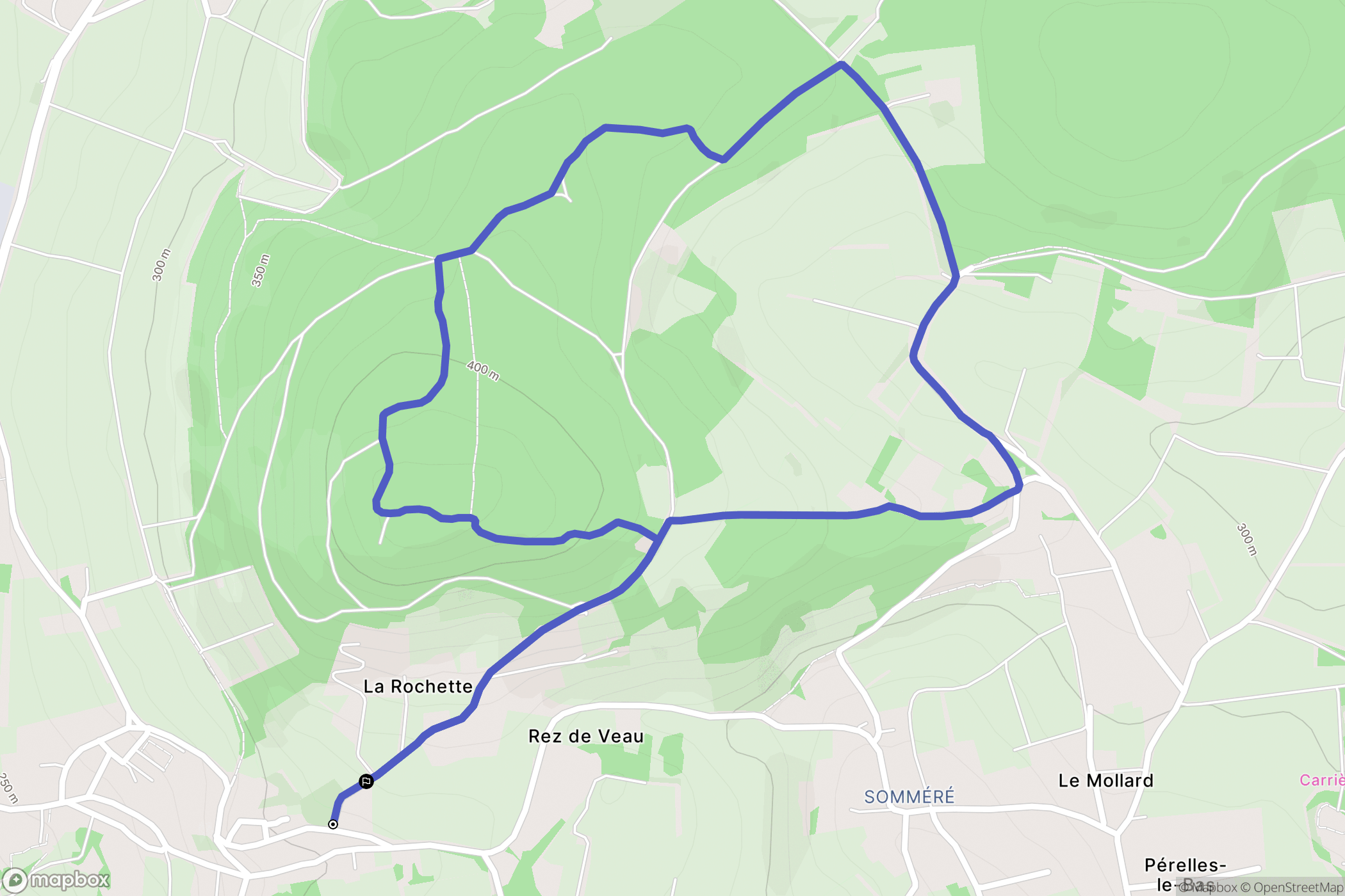 La Roche-Vineuse : carte du parcours de randonnée - France