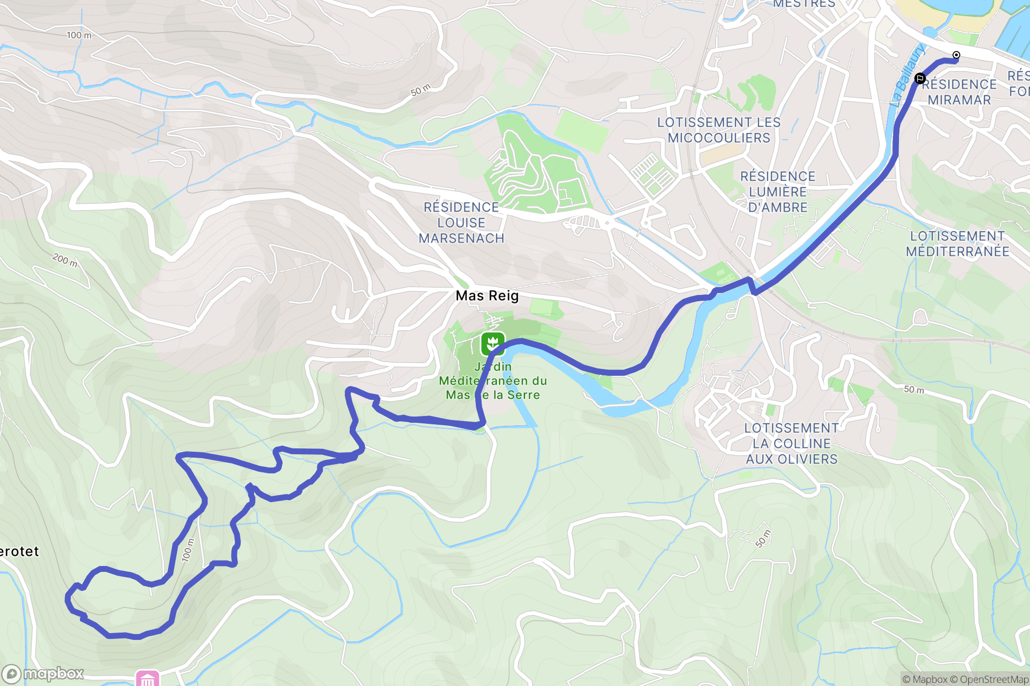 Banyuls-sur-Mer : carte du parcours de randonnée - France