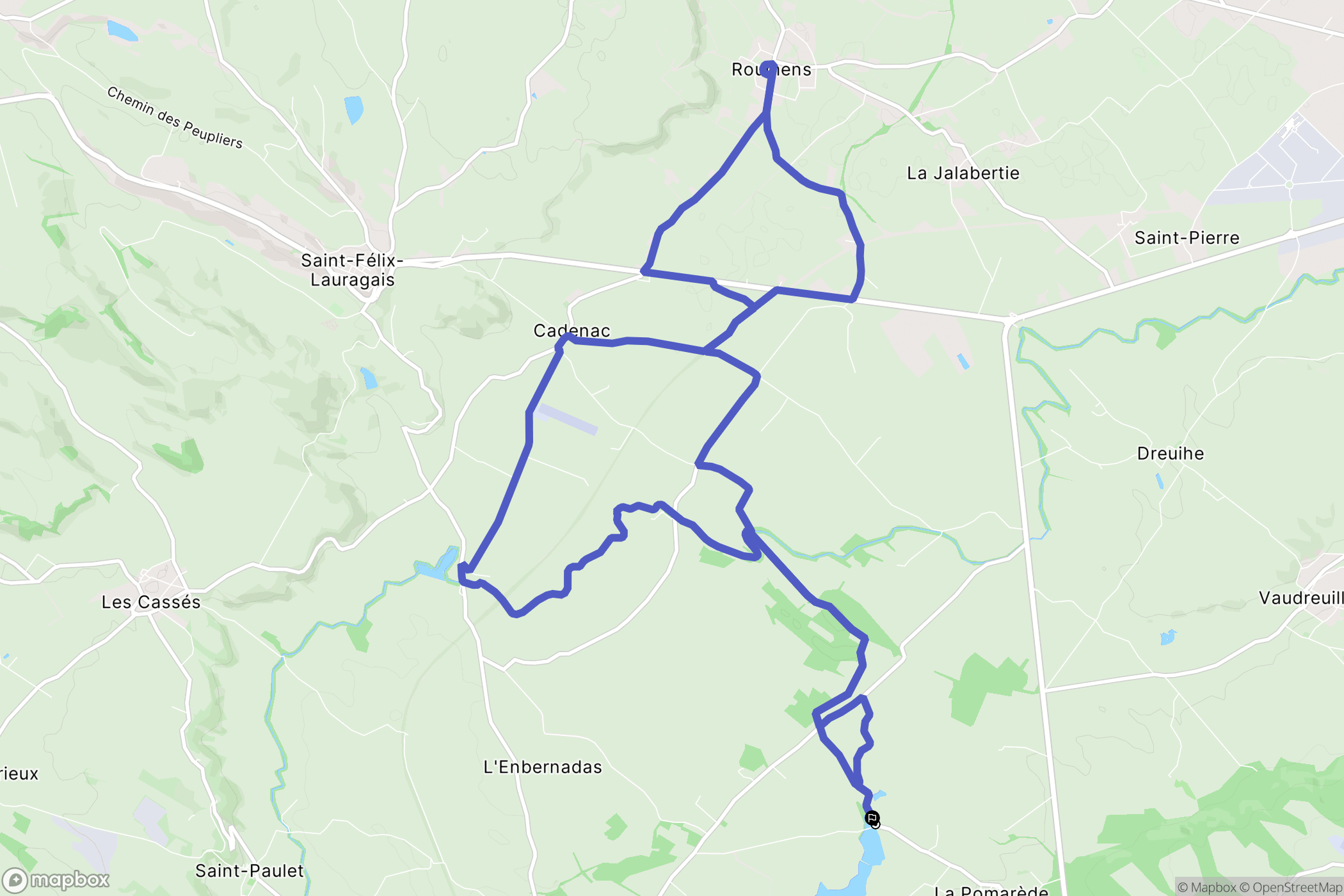 La Pomarède : carte du parcours de randonnée - France