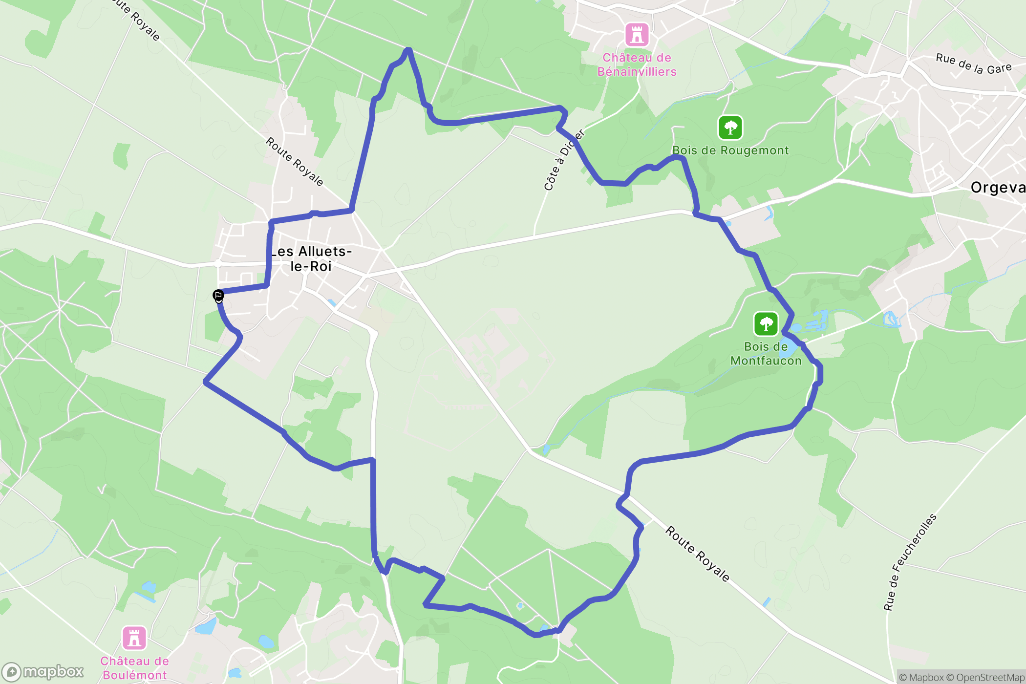 Les Alluets-le-Roi : carte du parcours de randonnée - France