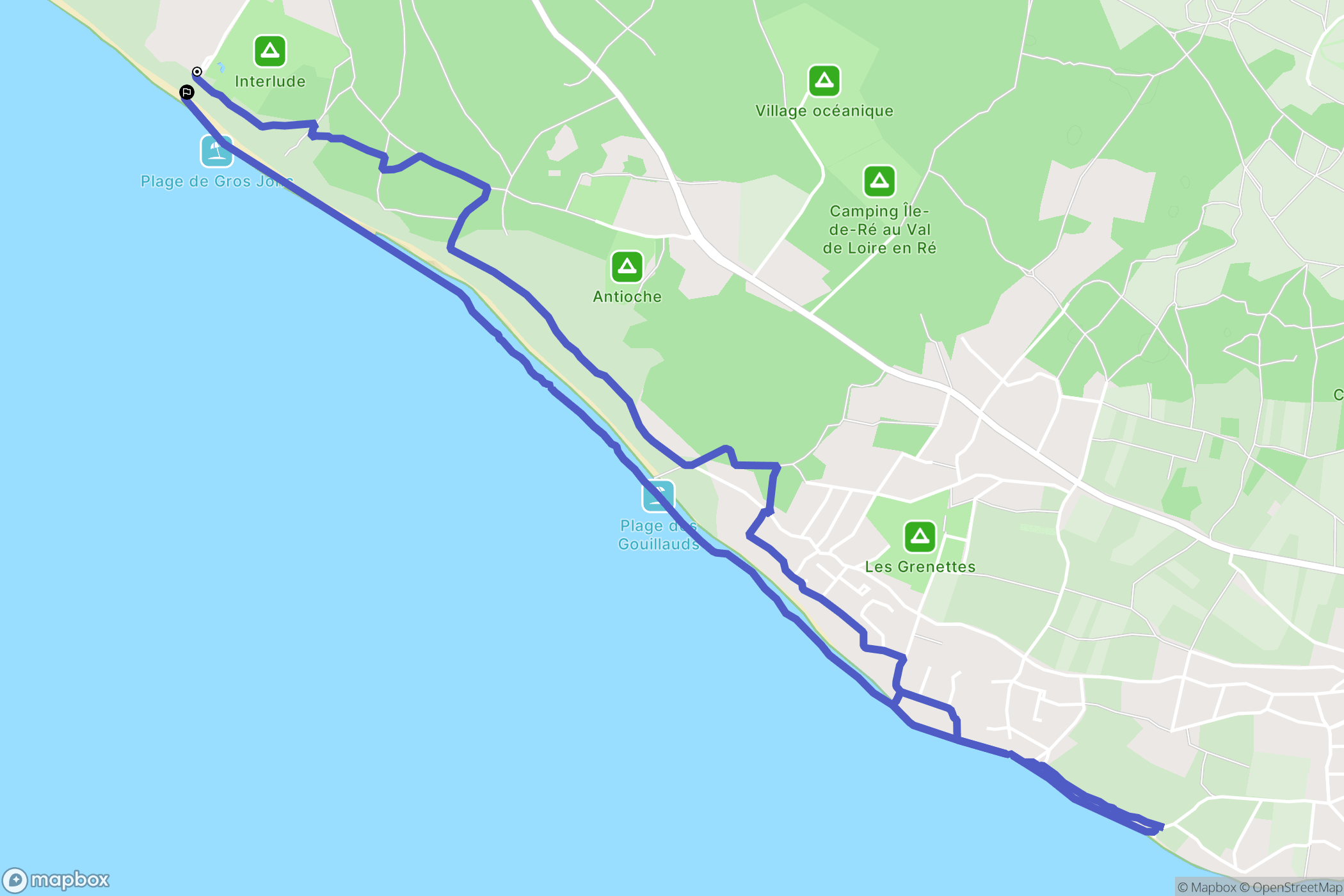 Le Bois-Plage-en-Ré : carte du parcours de randonnée - France