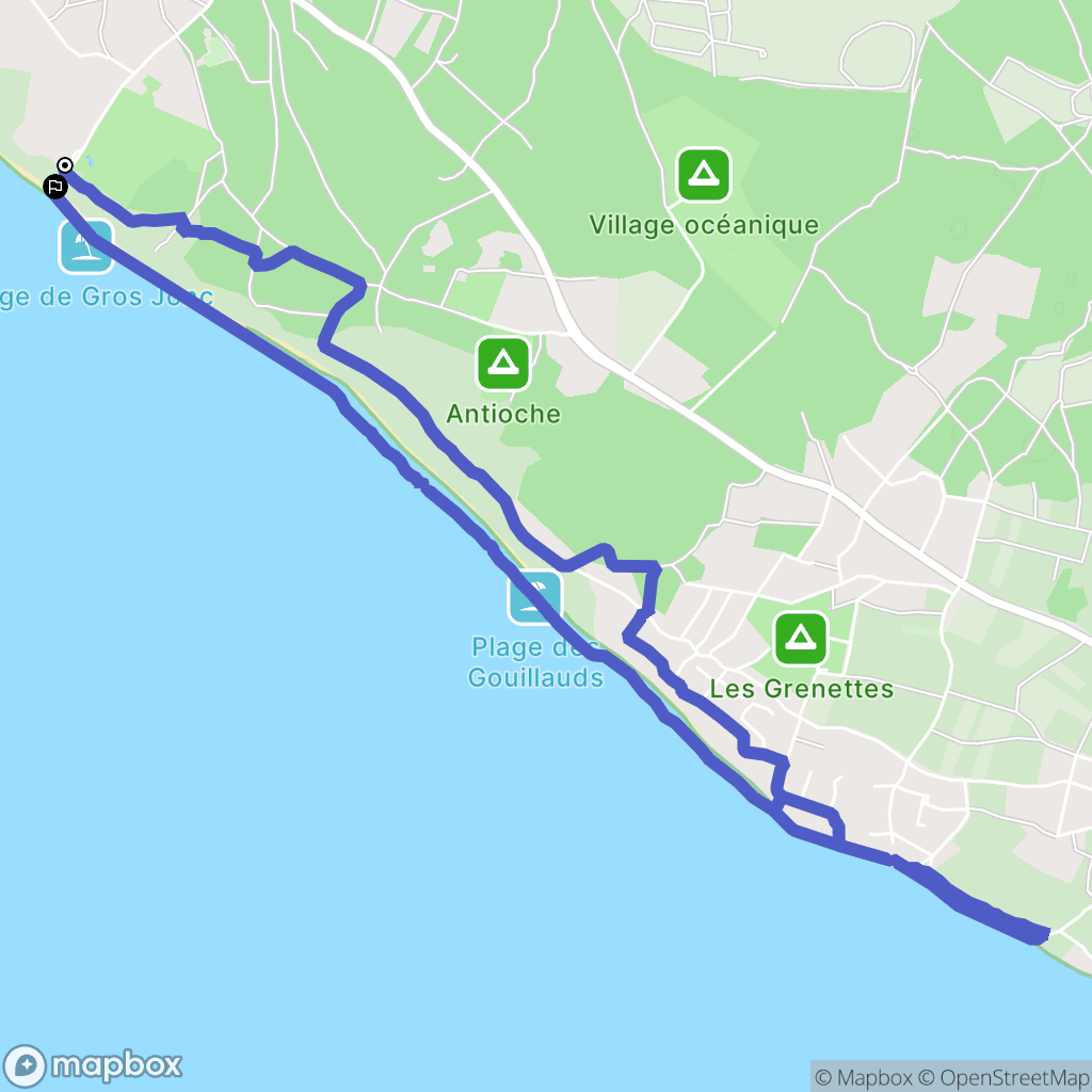Le Bois-Plage-en-Ré : carte du parcours de randonnée - France