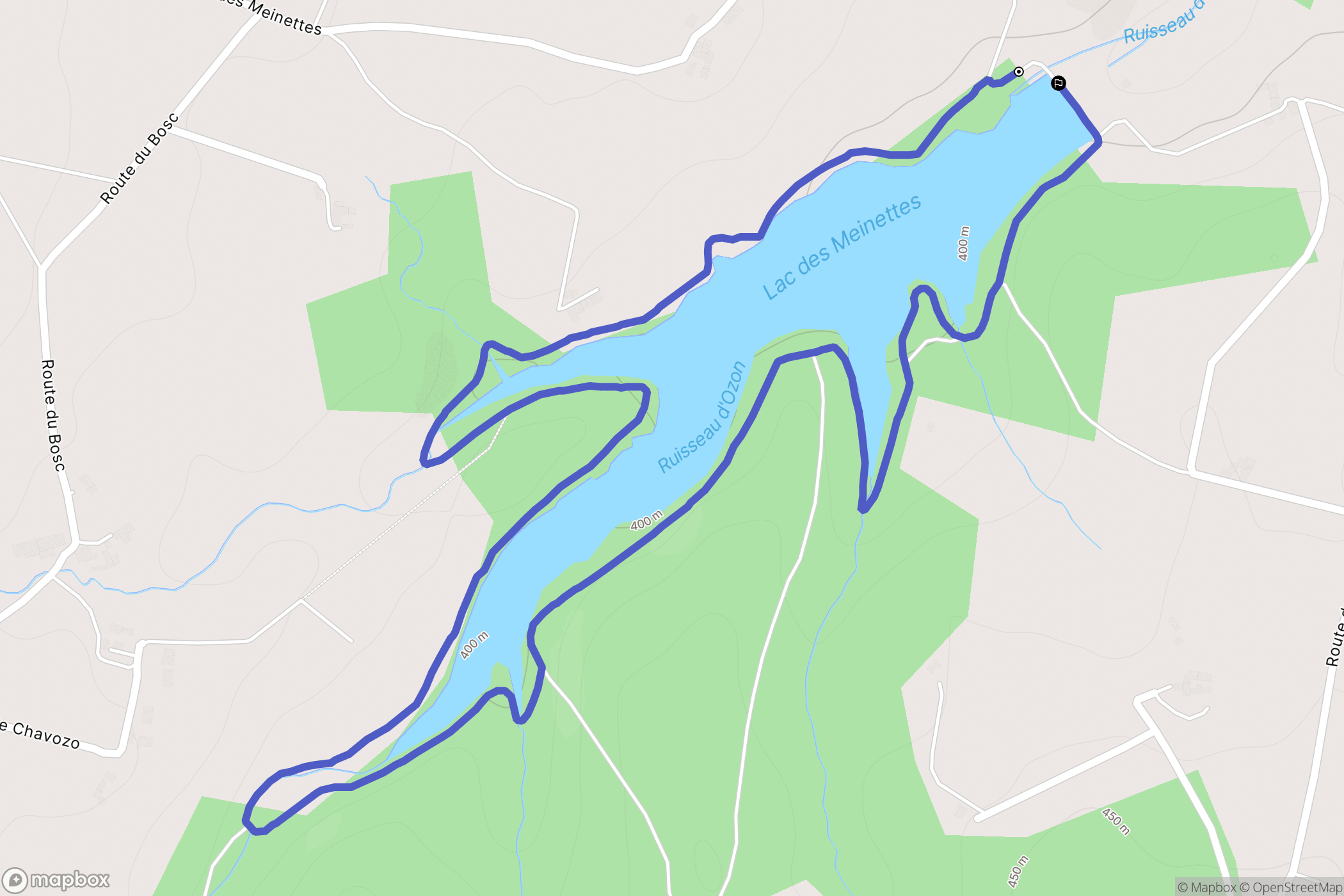 Saint-Jeure-d'Ay : carte du parcours de randonnée - France