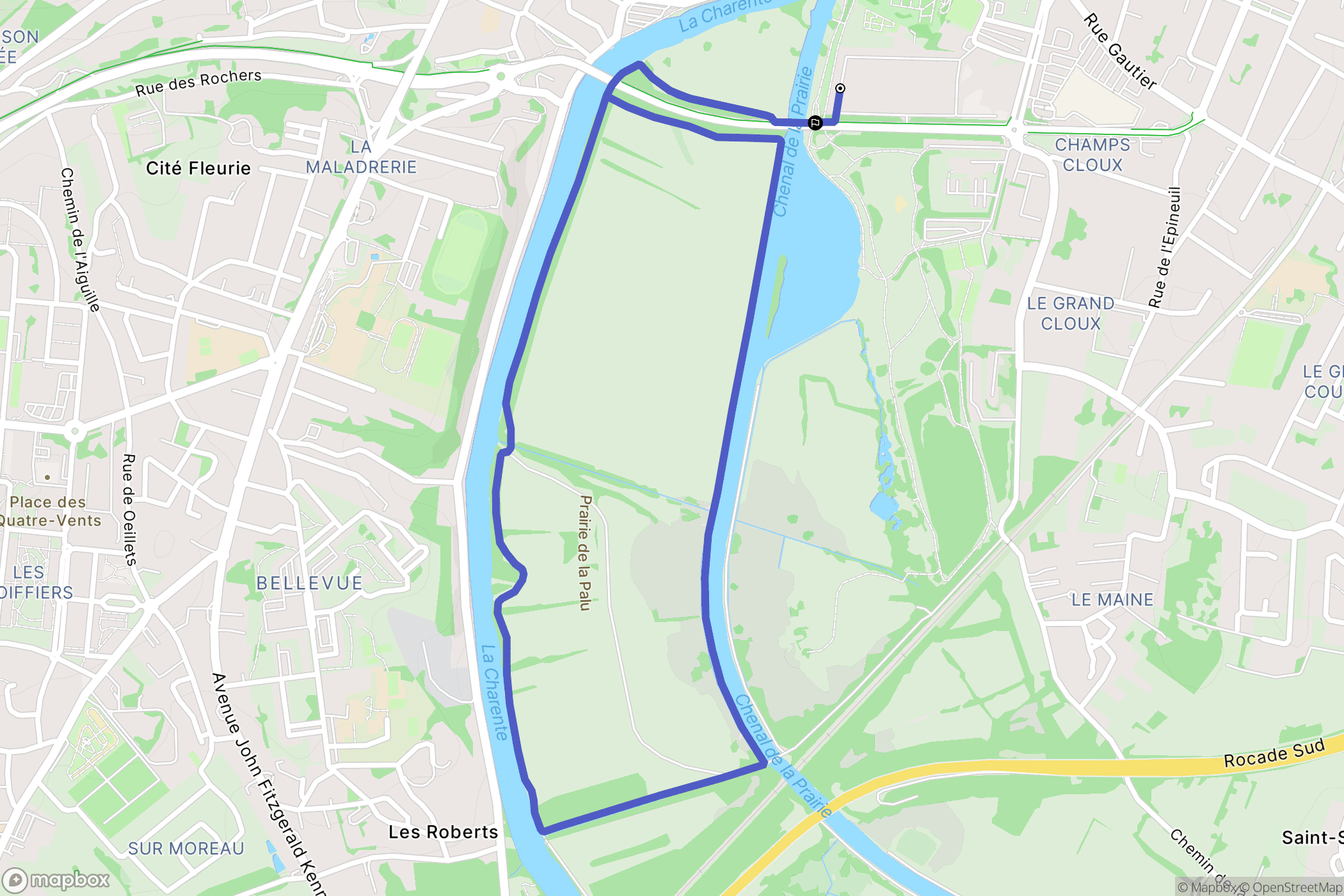 Saintes : carte du parcours de randonnée - France