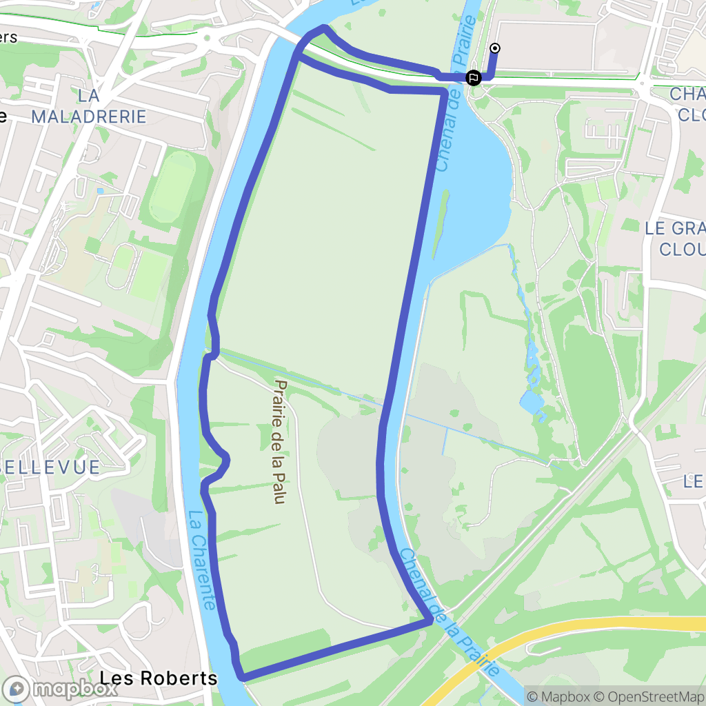 Saintes : carte du parcours de randonnée - France