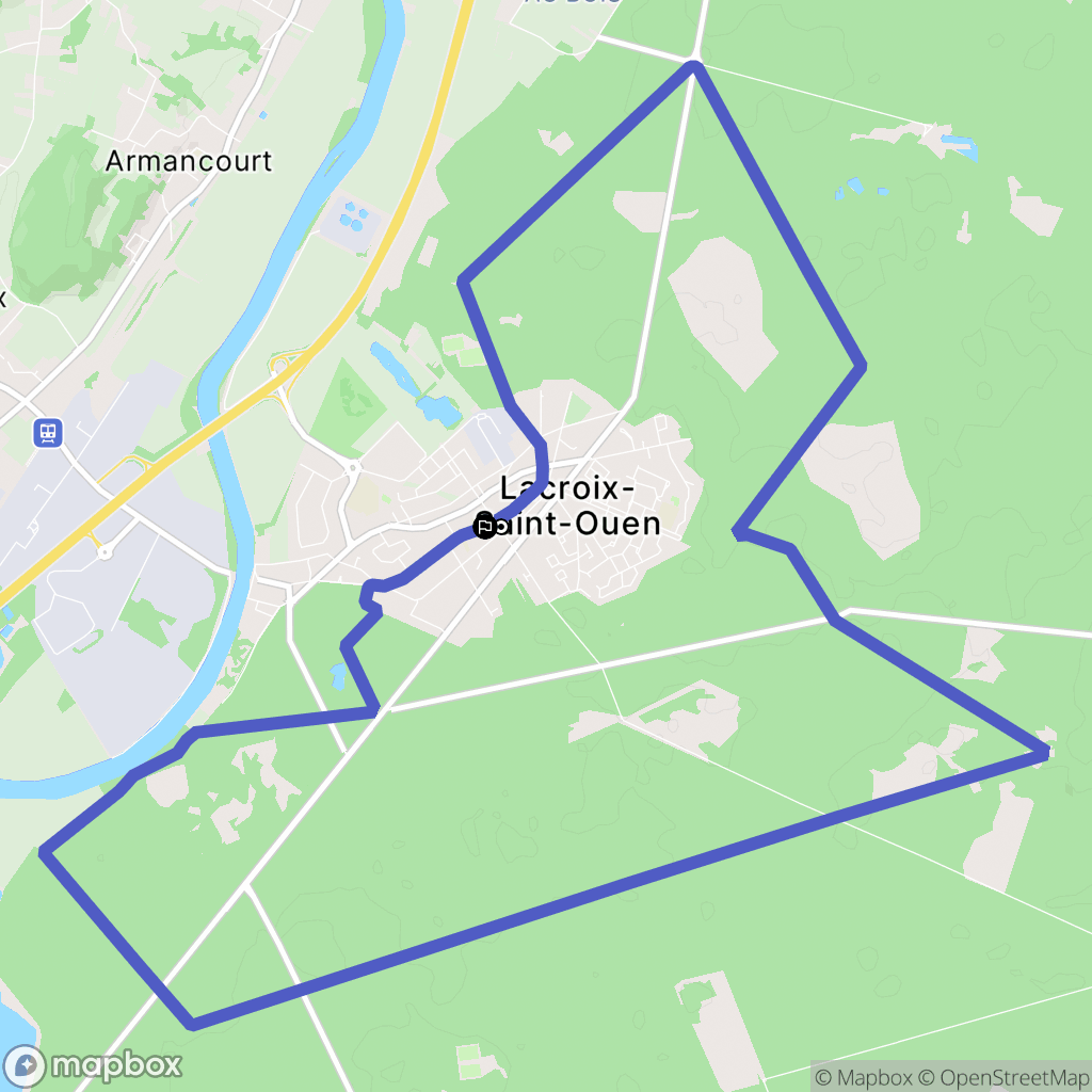 La Croix-Saint-Ouen : carte du parcours de randonnée - France