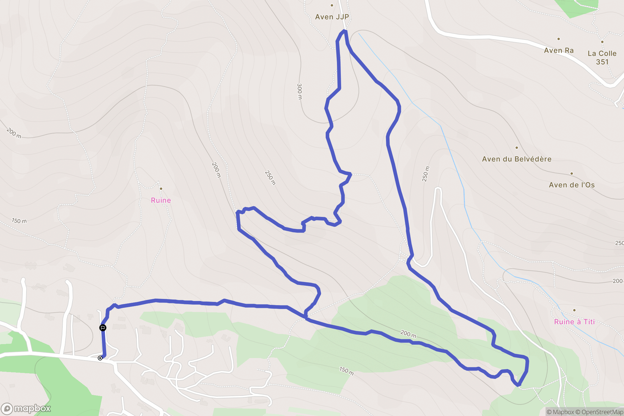 Sanary-sur-Mer : carte du parcours de randonnée - France