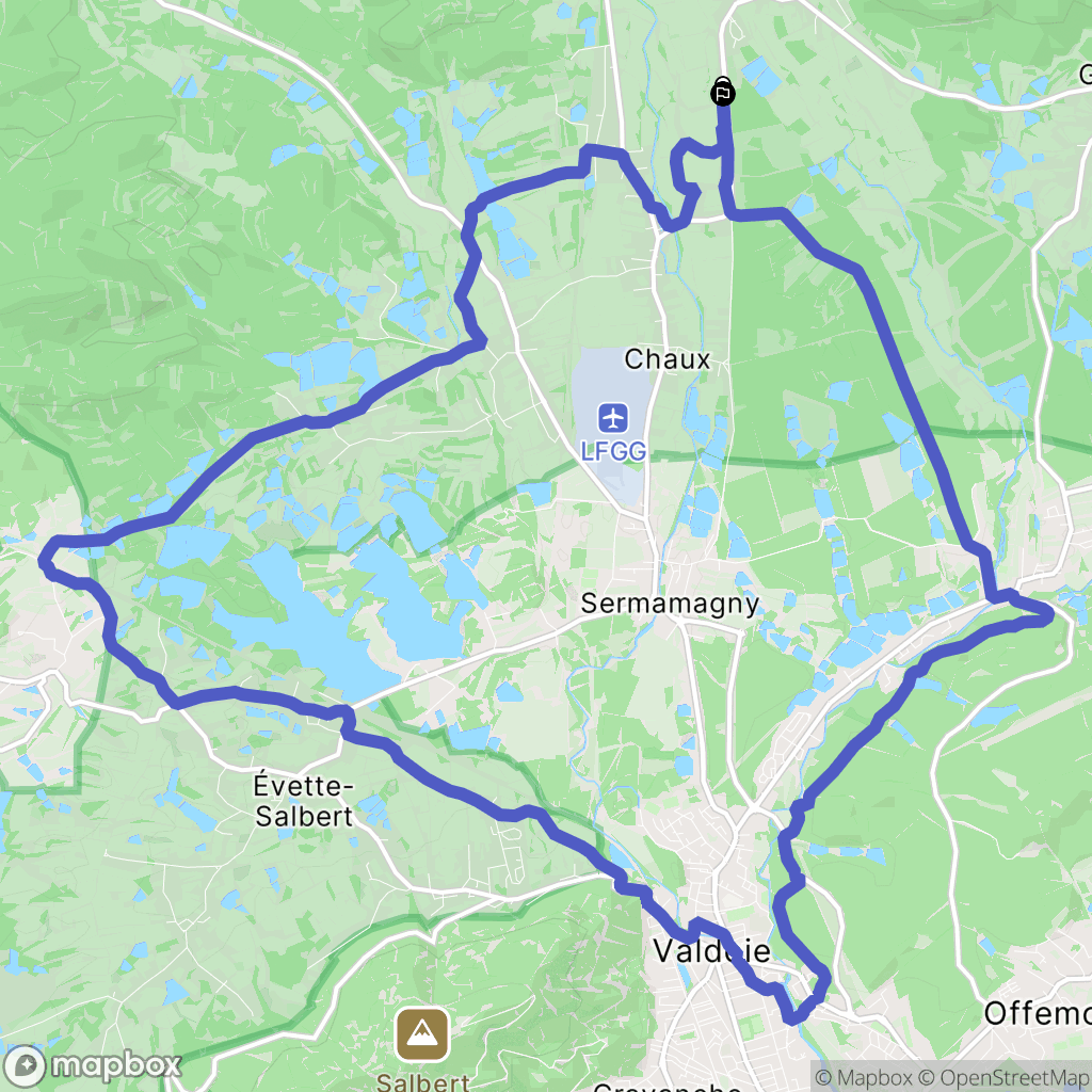 Rougegoutte : carte du parcours de randonnée - France