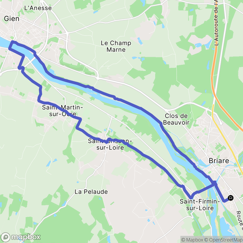Briare : carte du parcours de randonnée - France