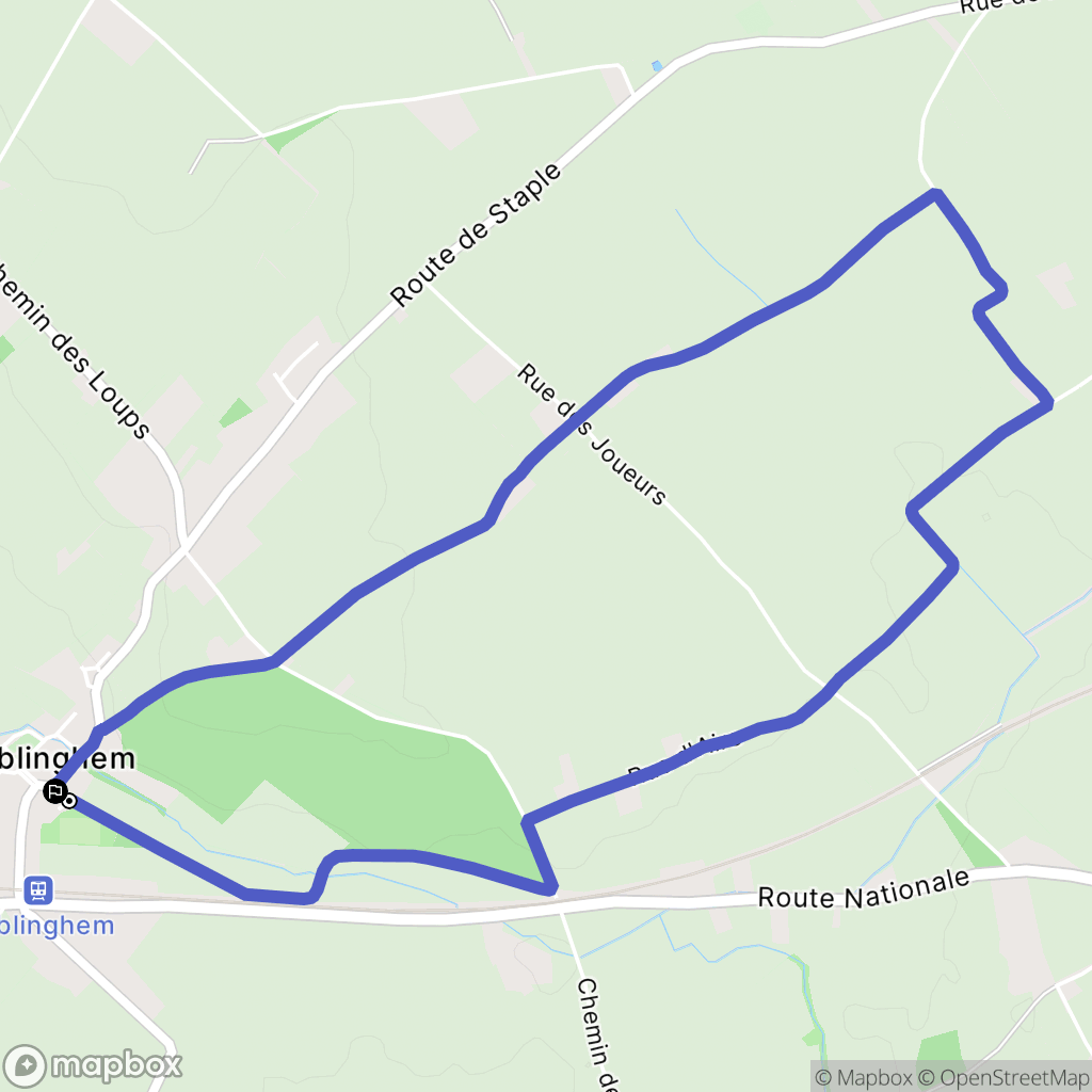 Ebblinghem : carte du parcours de randonnée - France