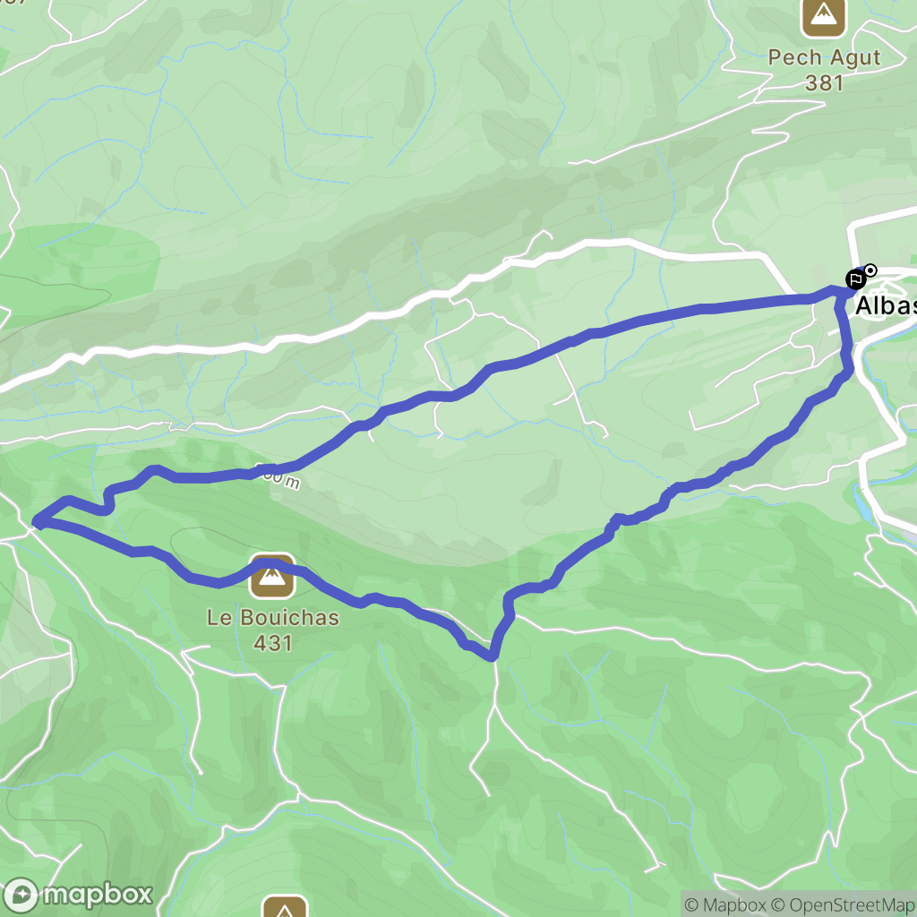 Albas : carte du parcours de randonnée - France