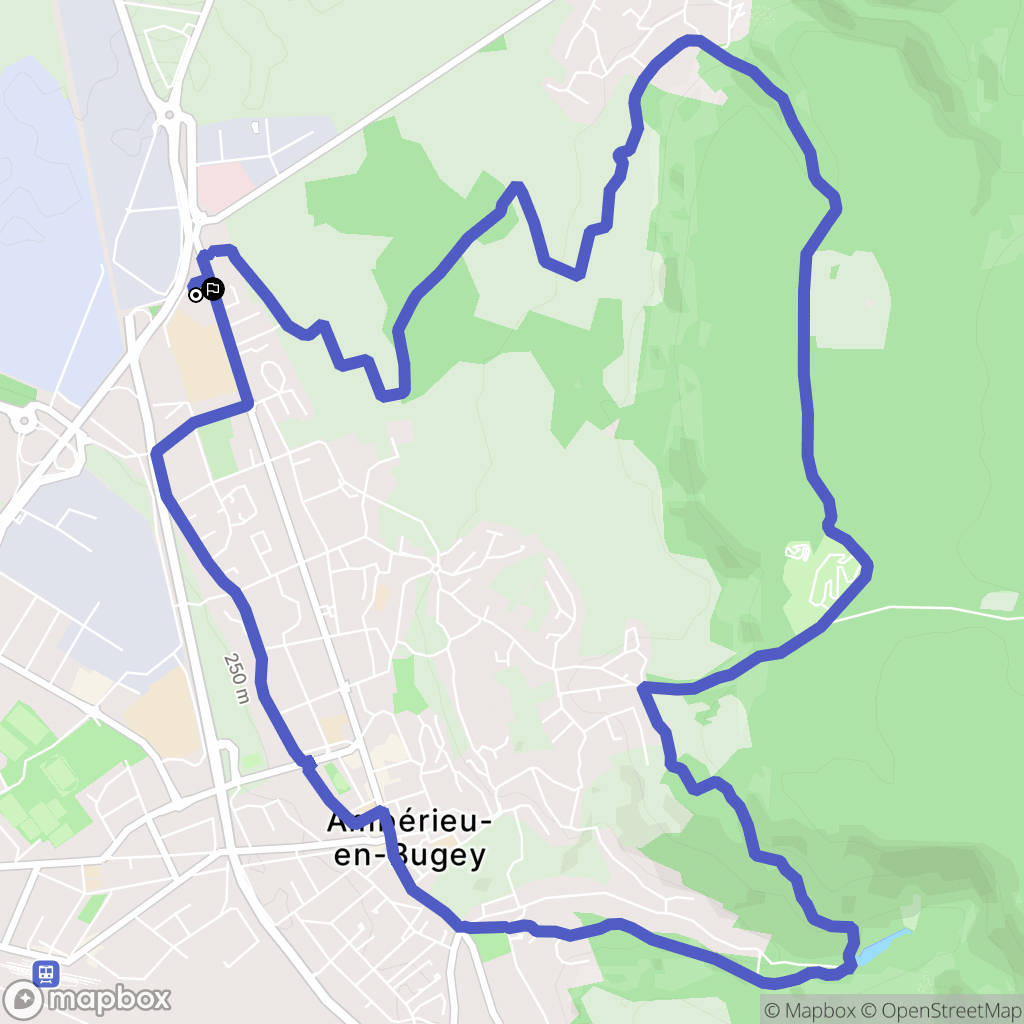 Ambérieu-en-Bugey : carte du parcours de randonnée - France