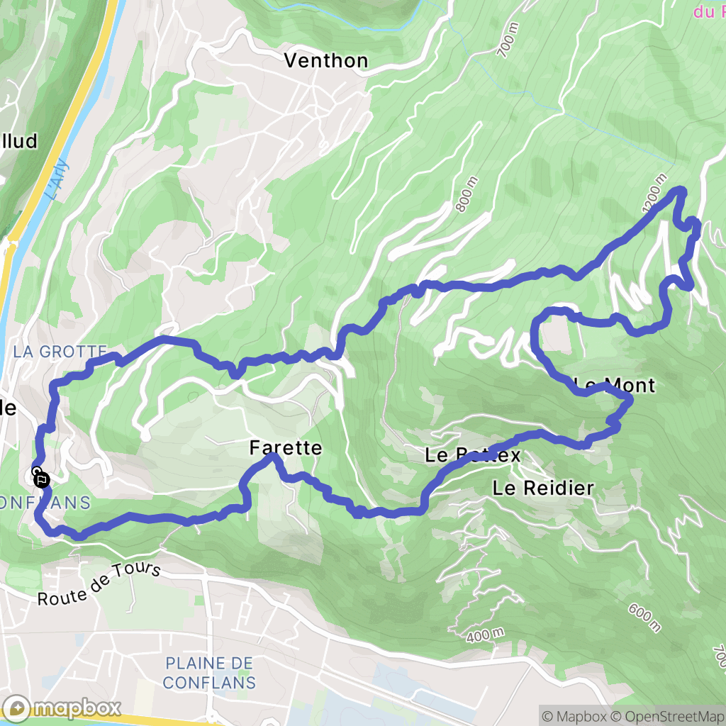 Albertville : carte du parcours de randonnée - France