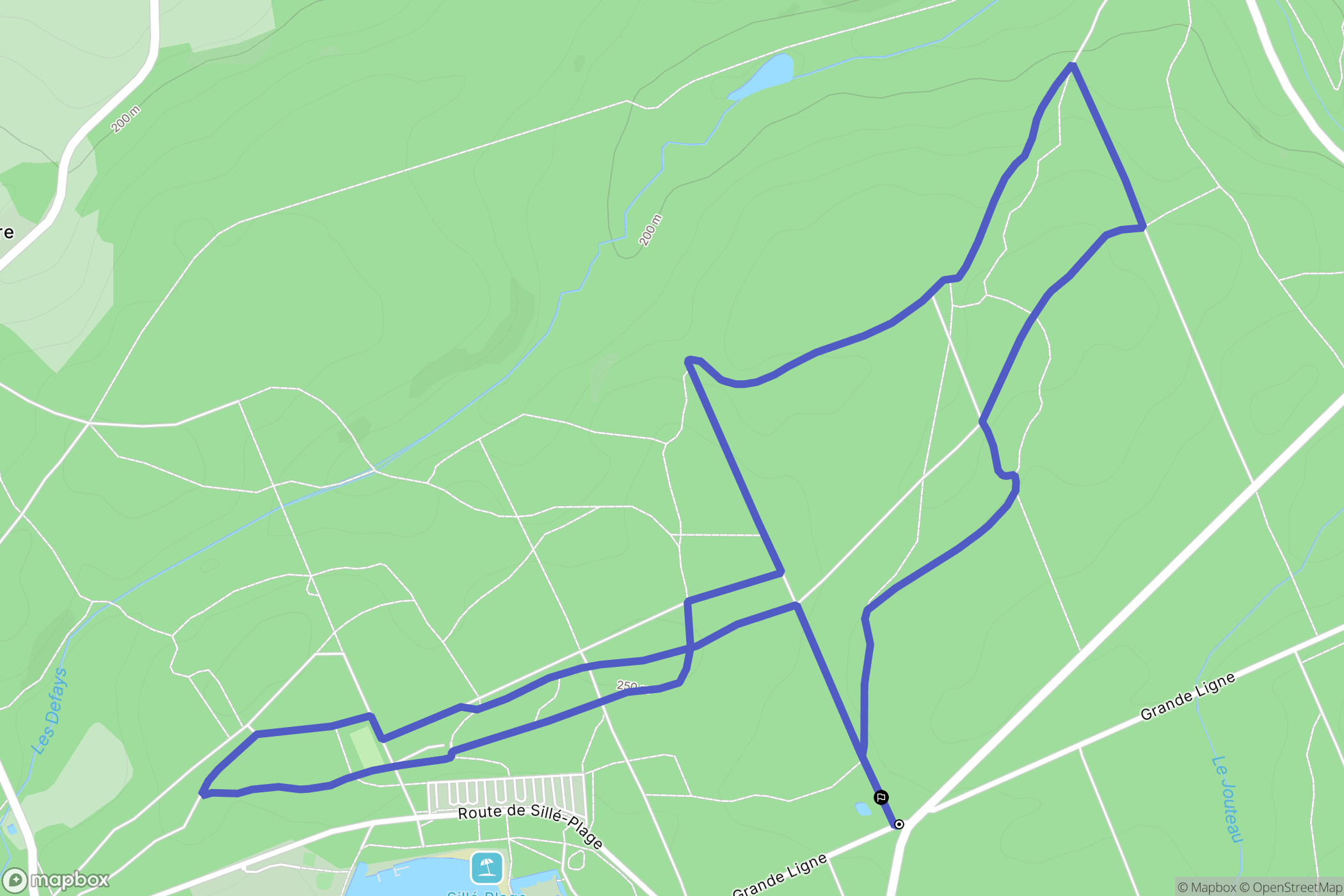 Sillé-le-Guillaume : carte du parcours de randonnée - France
