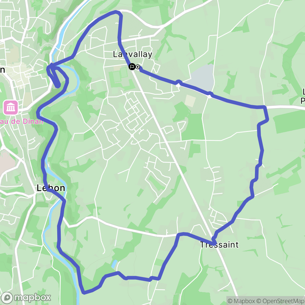 Lanvallay : carte du parcours de randonnée - France