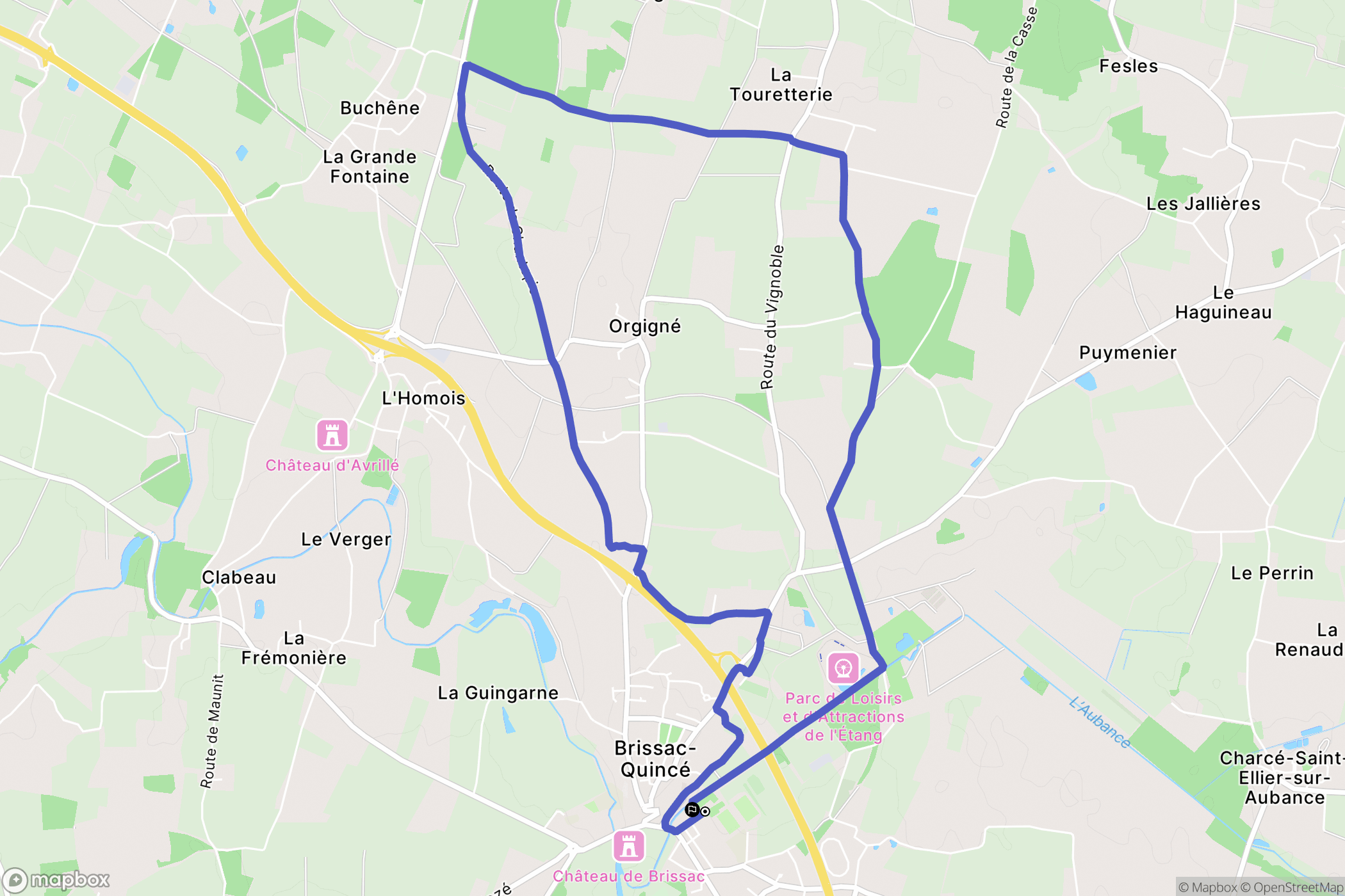 Brissac-Loire-Aubance : carte du parcours de randonnée - France