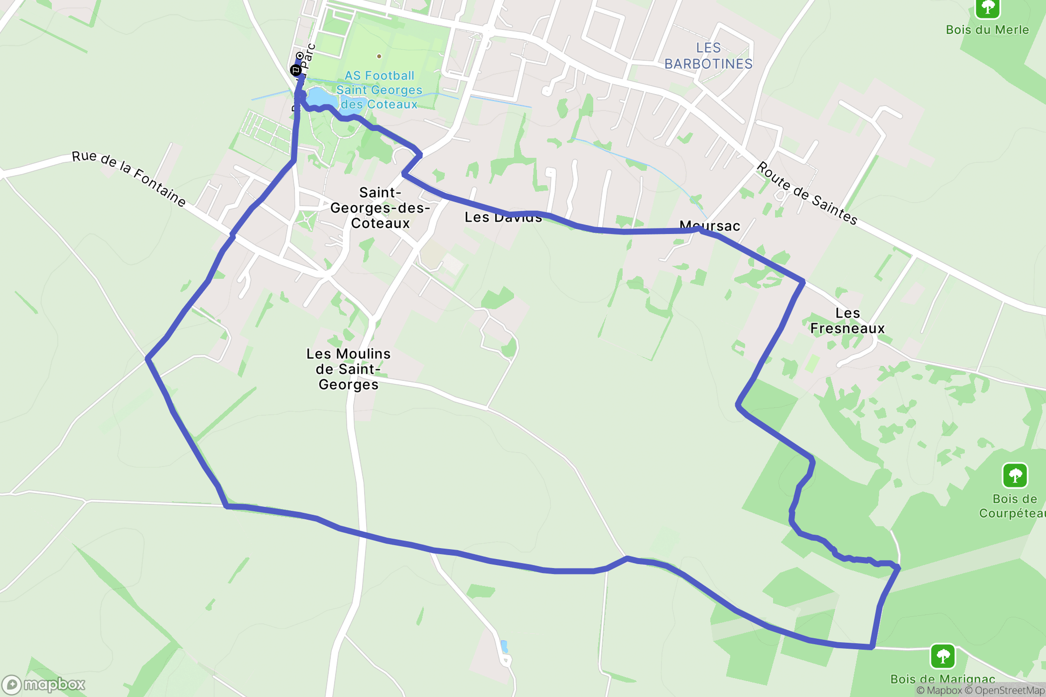 Saint-Georges-des-Coteaux : carte du parcours de randonnée - France