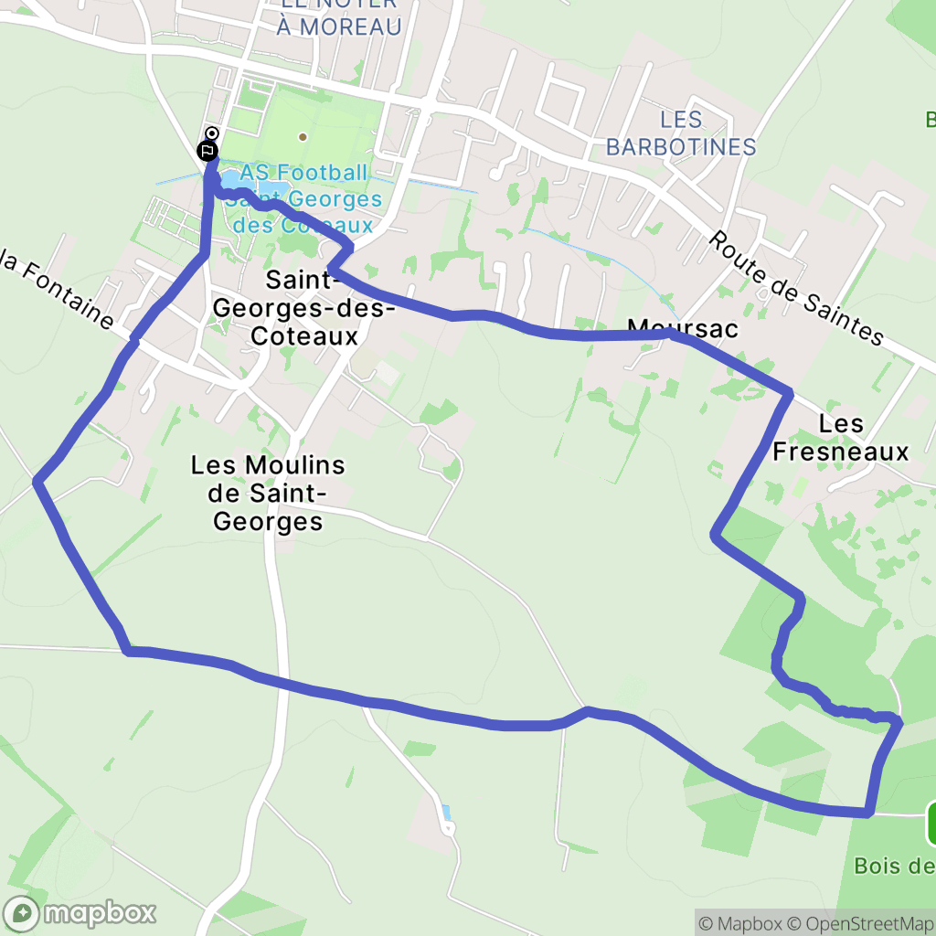 Saint-Georges-des-Coteaux : carte du parcours de randonnée - France